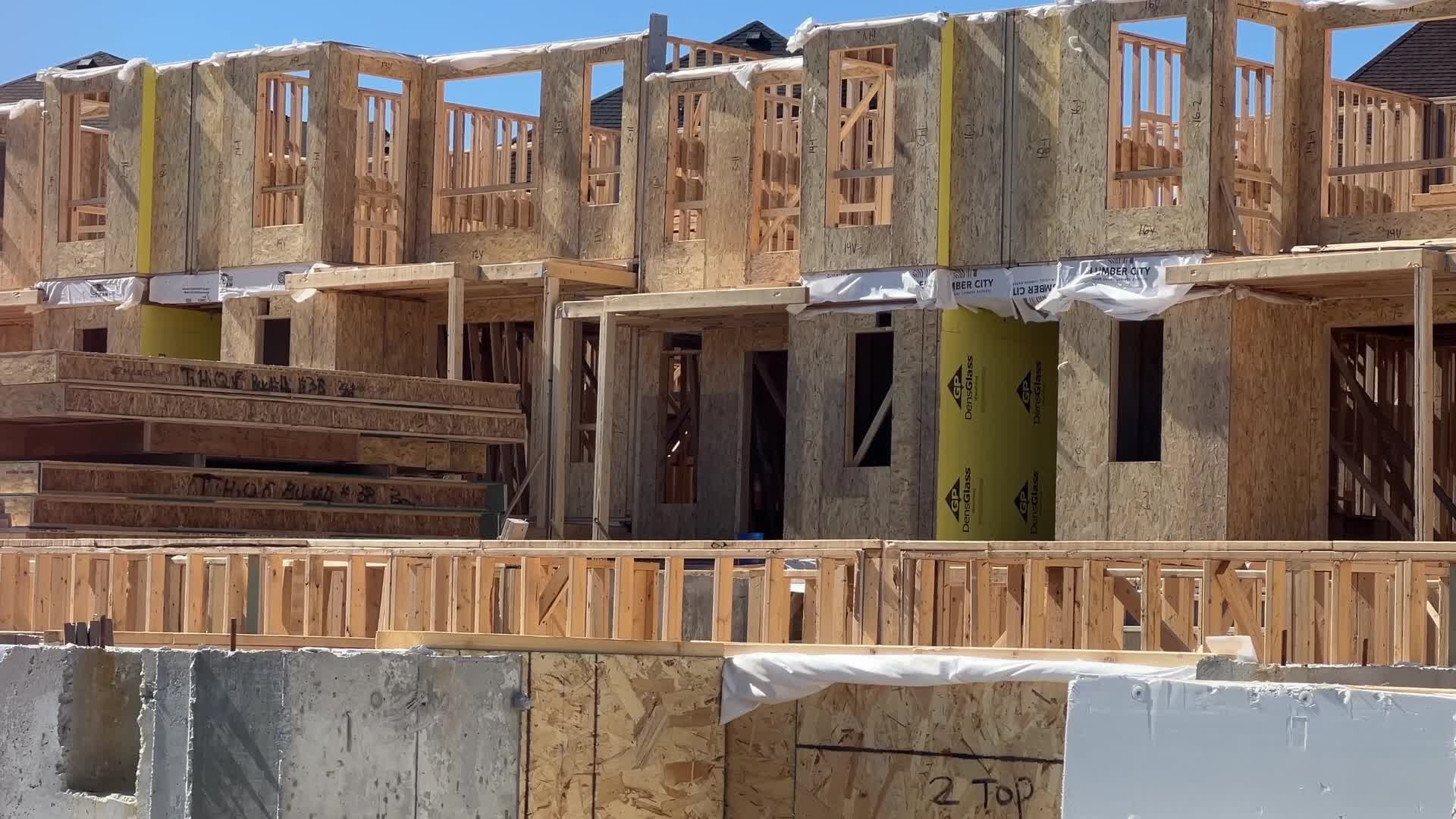 New houses under construction in Toronto