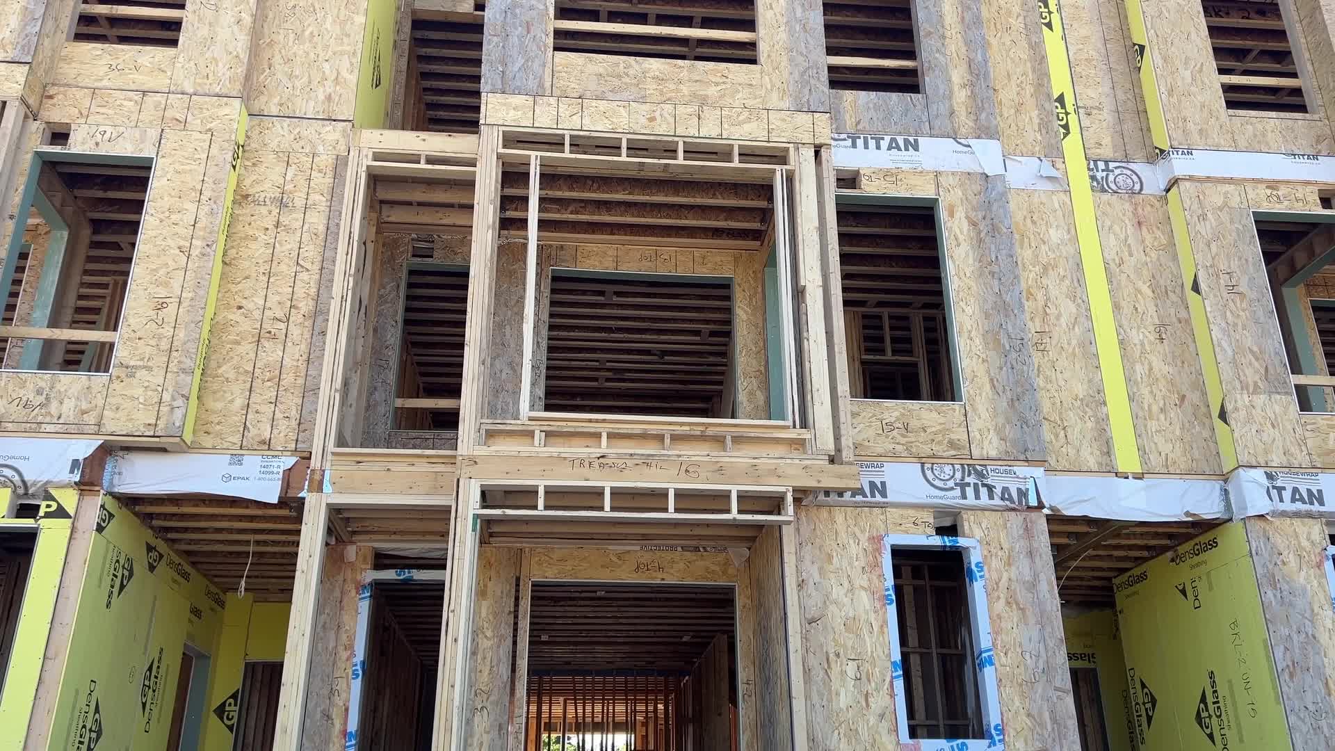 New houses under construction in Toronto
