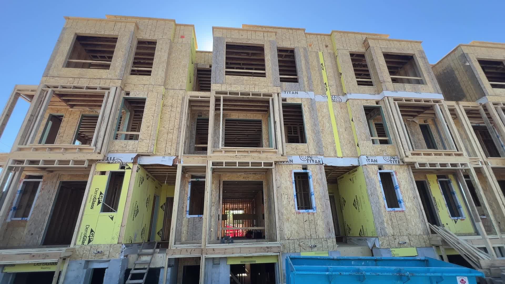 New houses under construction in Toronto