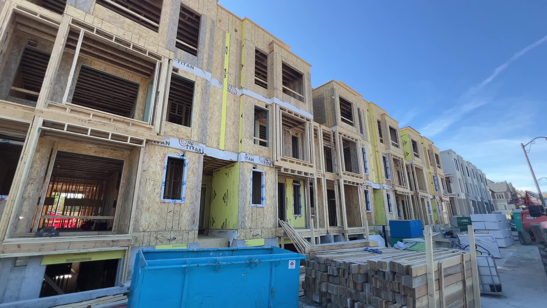 New houses under construction in Toronto