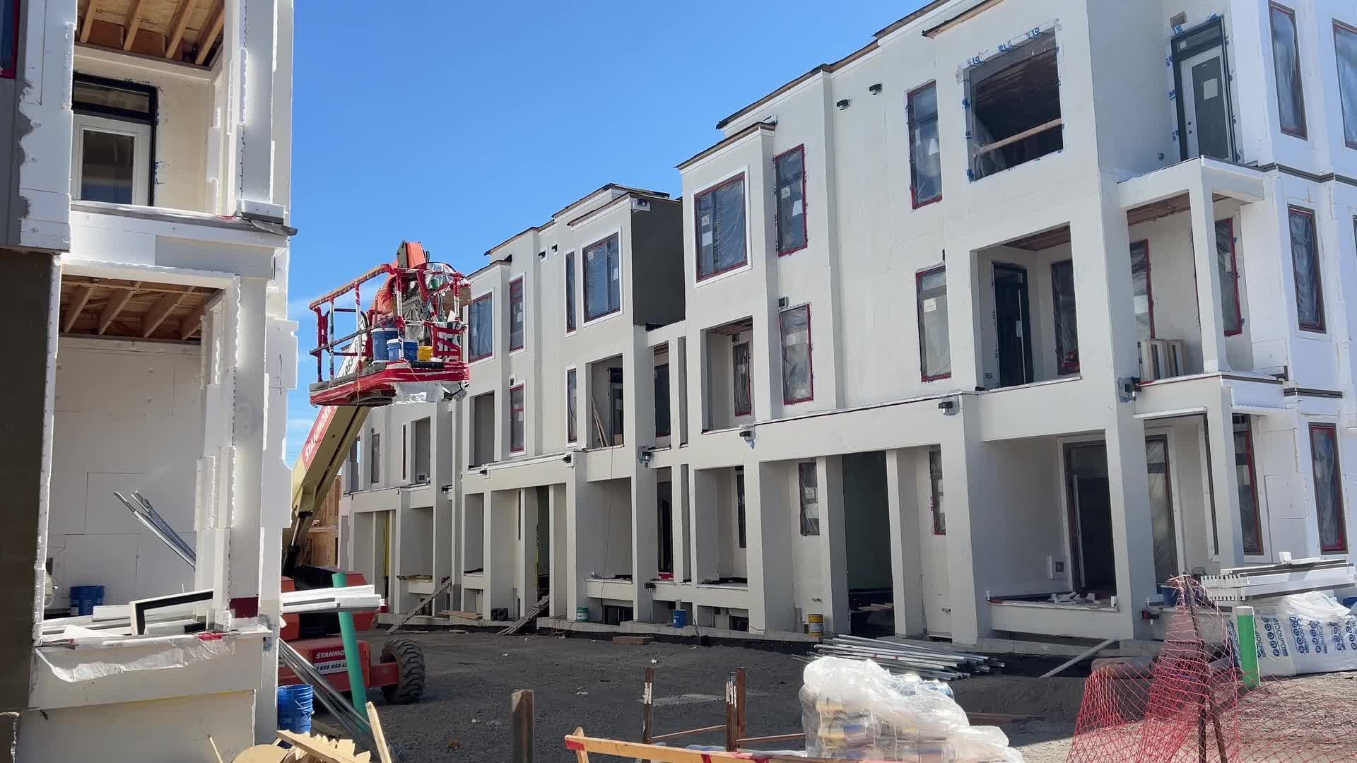 New houses under construction in Toronto