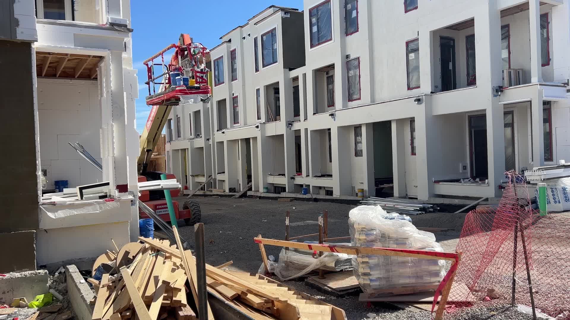New houses under construction in Toronto