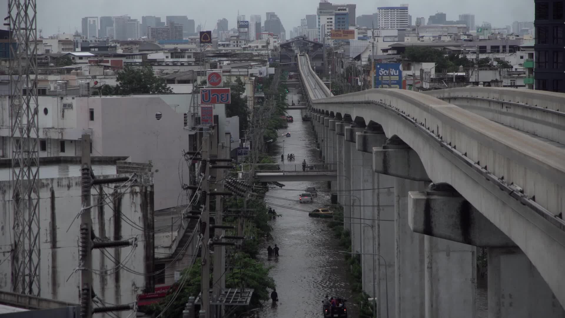 Heavy Flooding In Bangkok, Thailand.