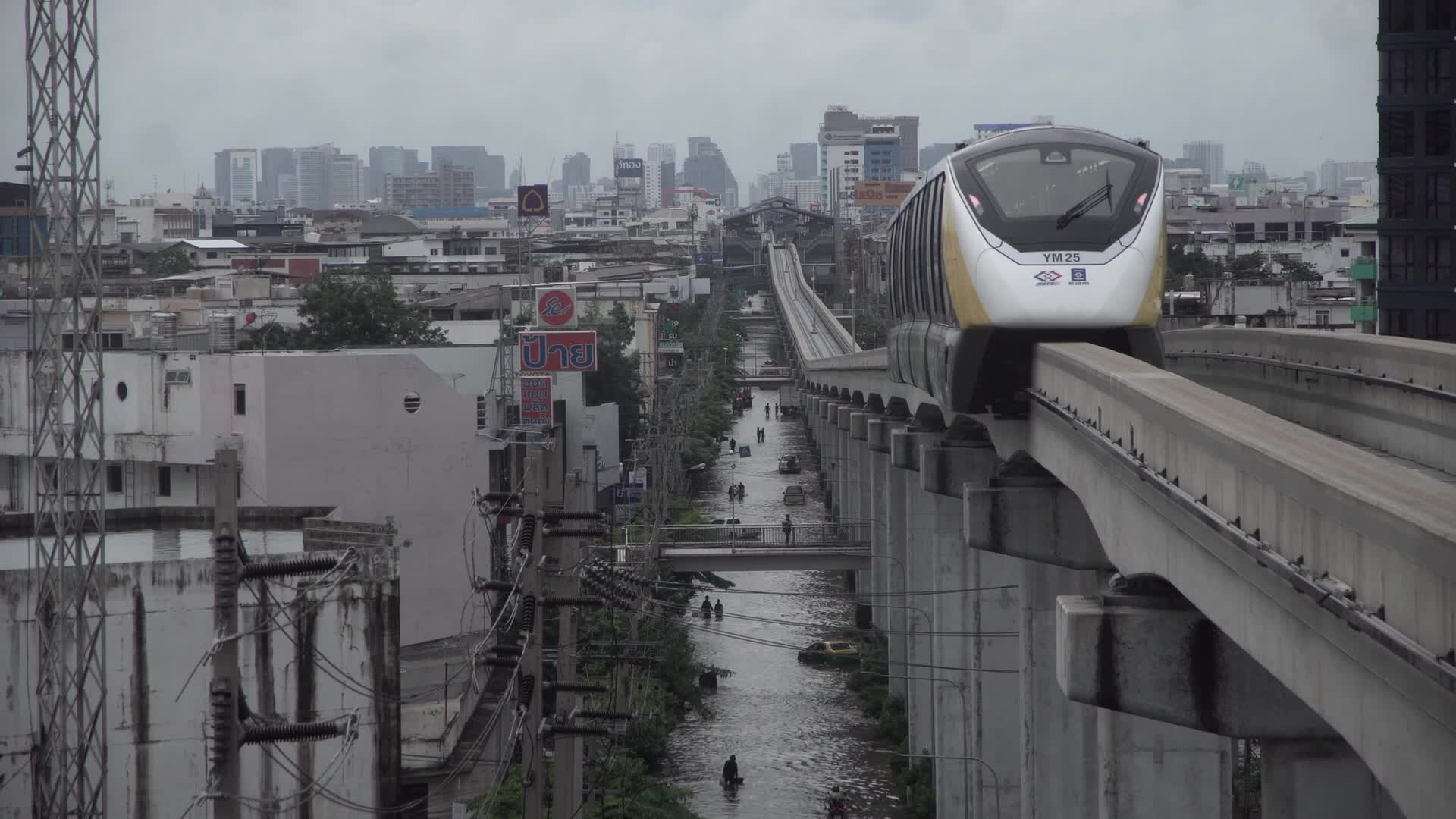 Heavy Flooding In Bangkok, Thailand.