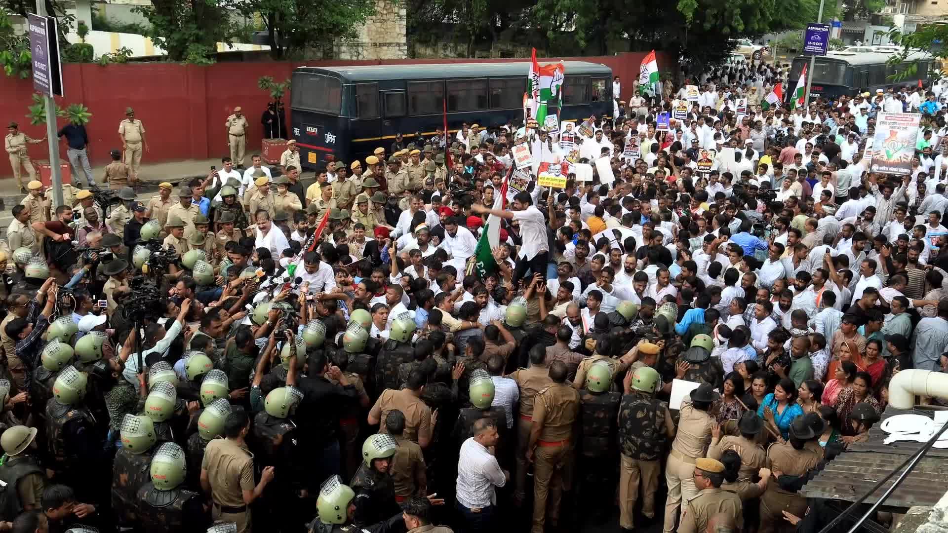 Congress Protest in Jaipur