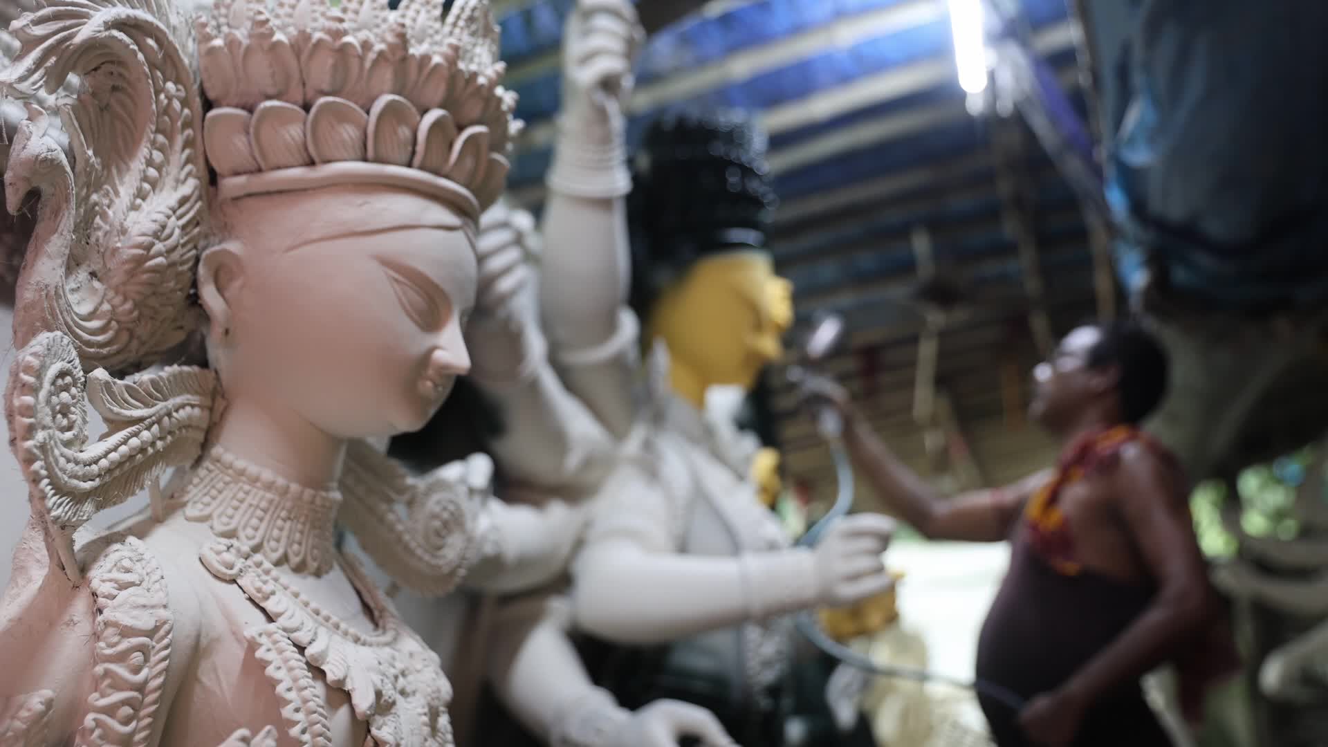 Artisans Craft Durga Idols In Kumartuli Ahead Of Durga Puja.