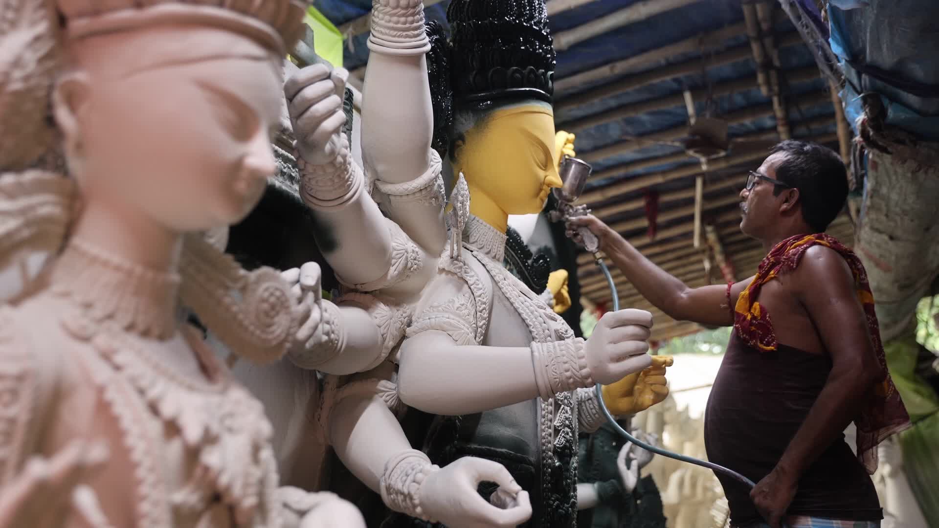 Artisans Craft Durga Idols In Kumartuli Ahead Of Durga Puja.