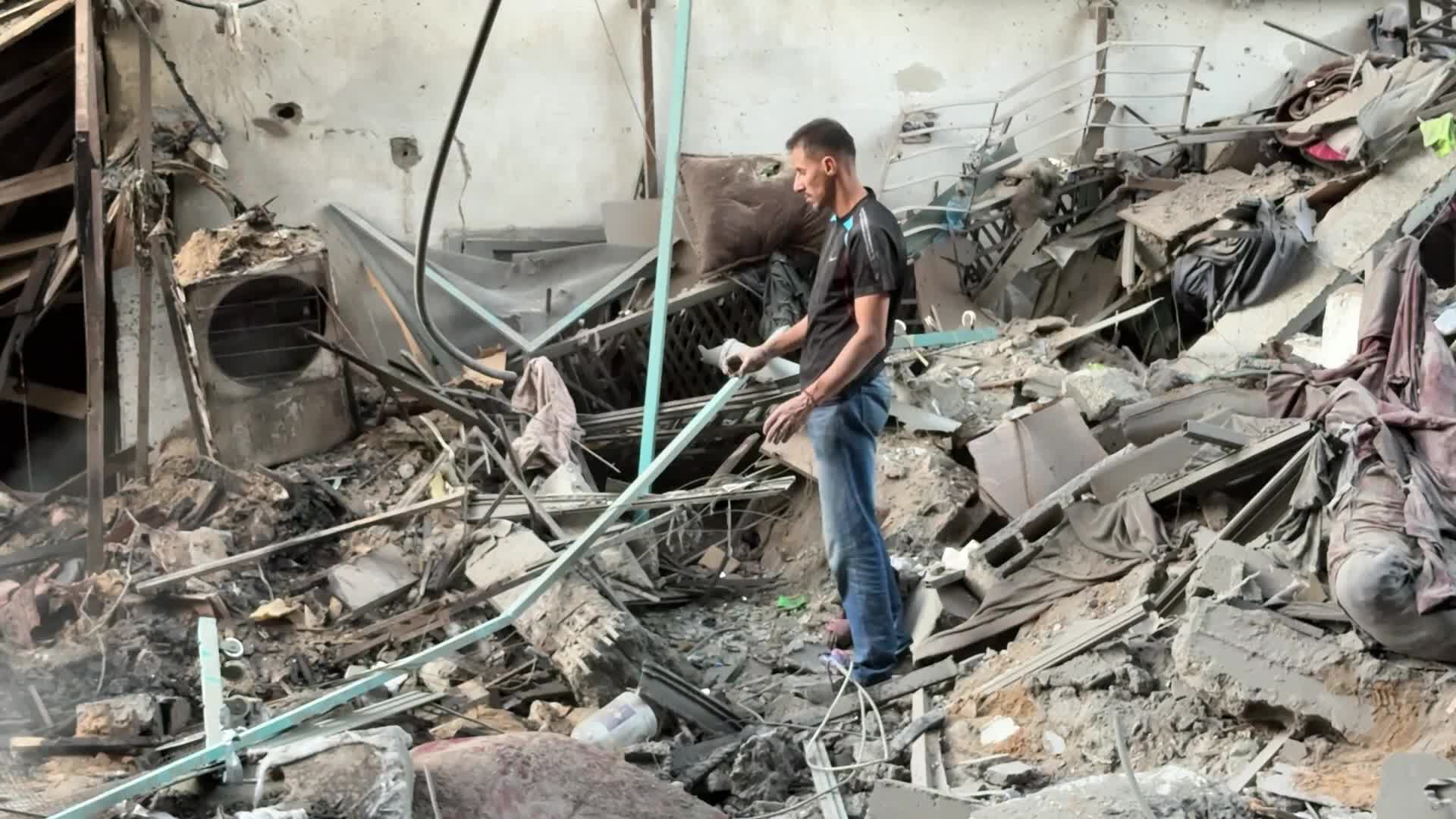 Aftermath of Israeli Airstrike In Gaza