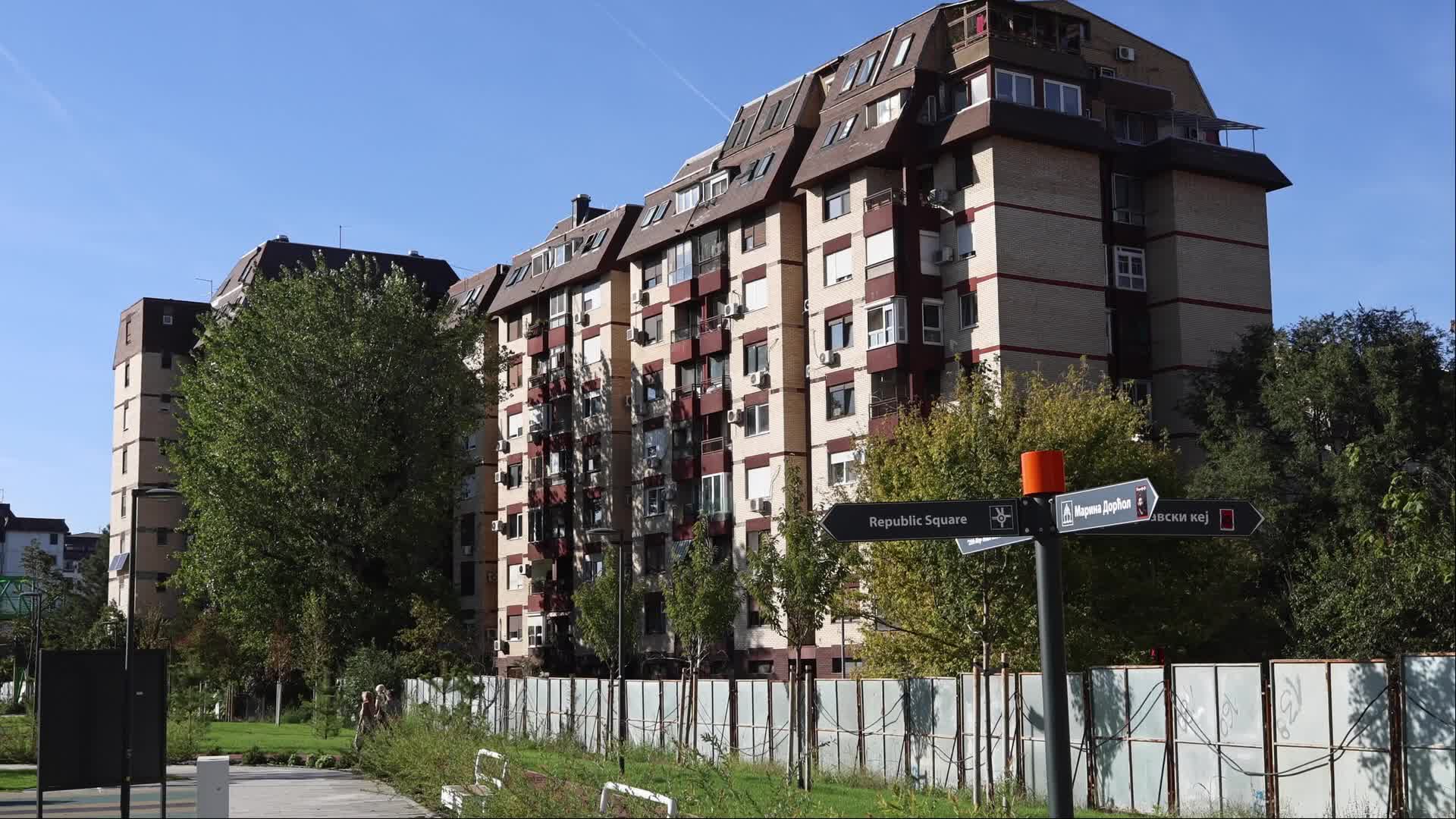 Views of Linijski Park in Dorcol, Belgrade, Serbia