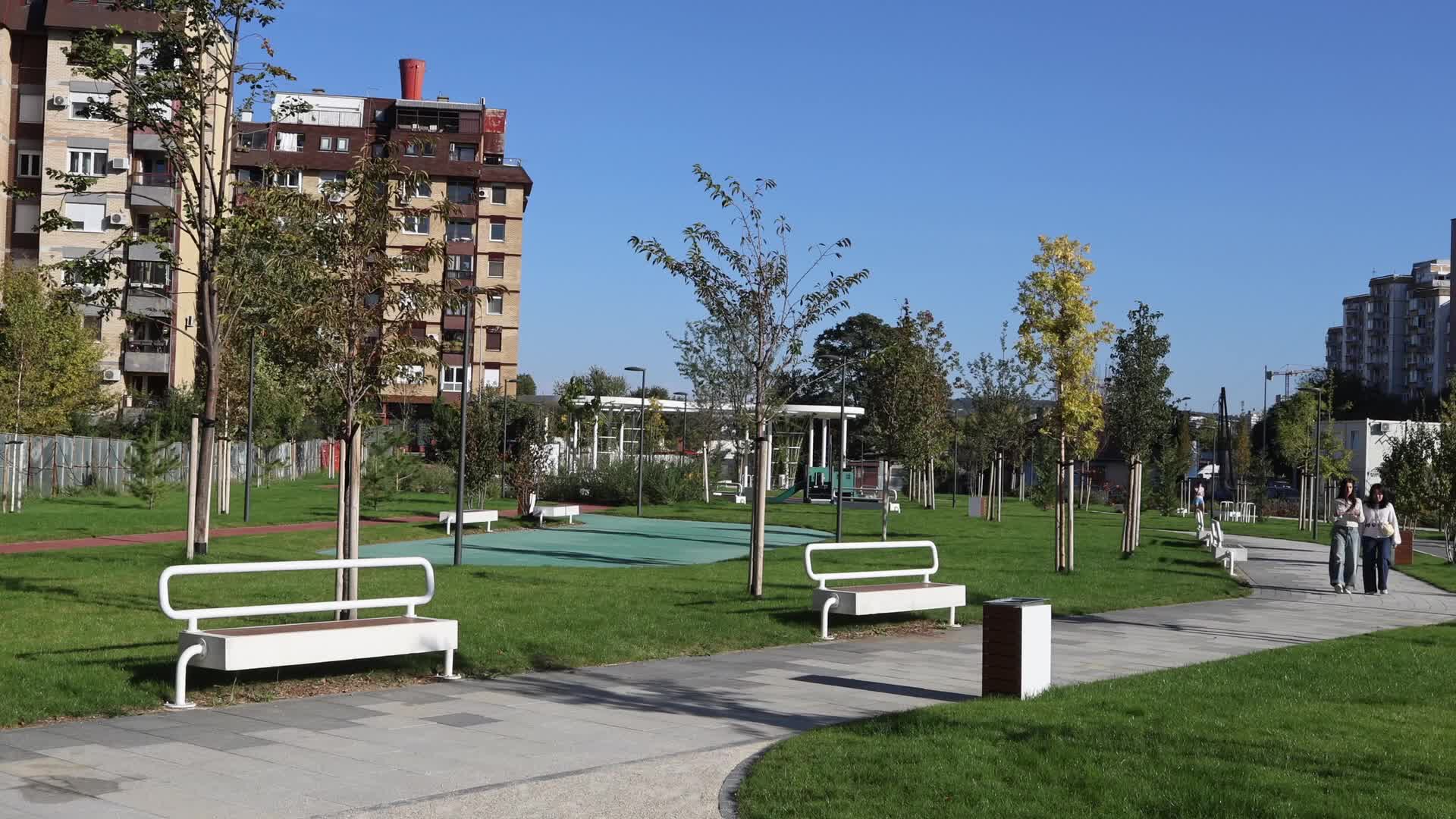 Views of Linijski Park in Dorcol, Belgrade, Serbia