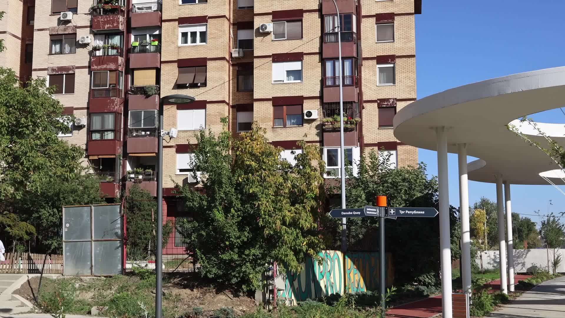 Views of Linijski Park in Dorcol, Belgrade, Serbia