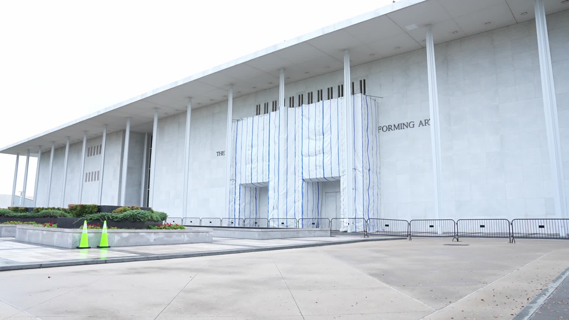 view of the out side of the  Kennedy centre  is still closed