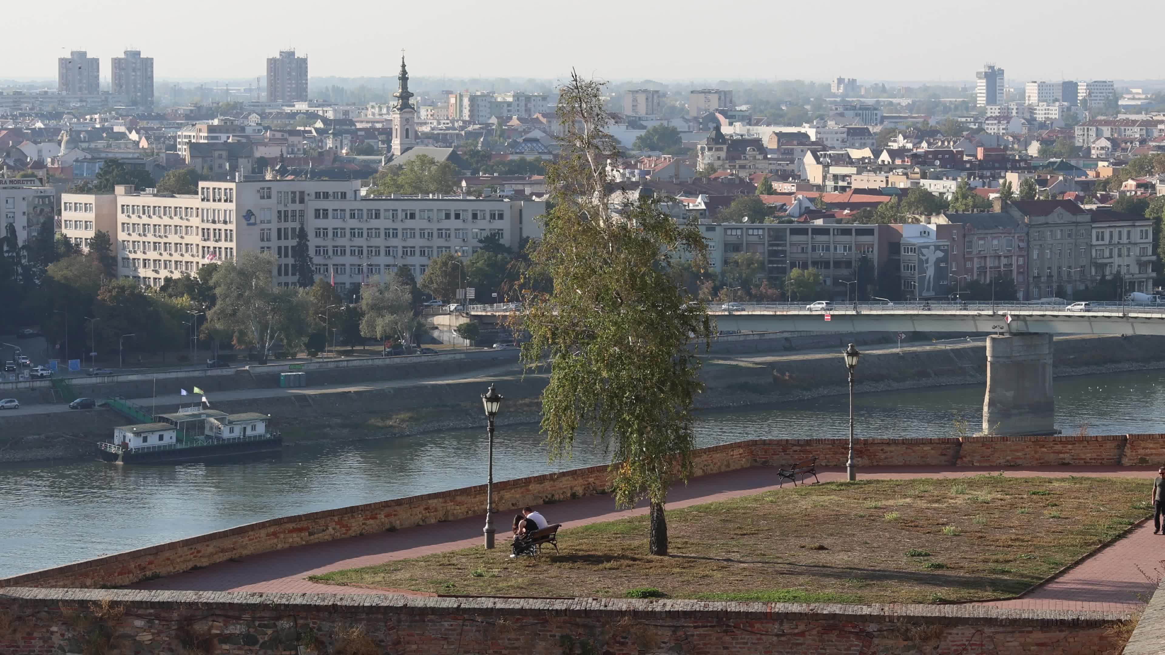 People Walking at Petrovaradin Fortress in Novi Sad, Serbia