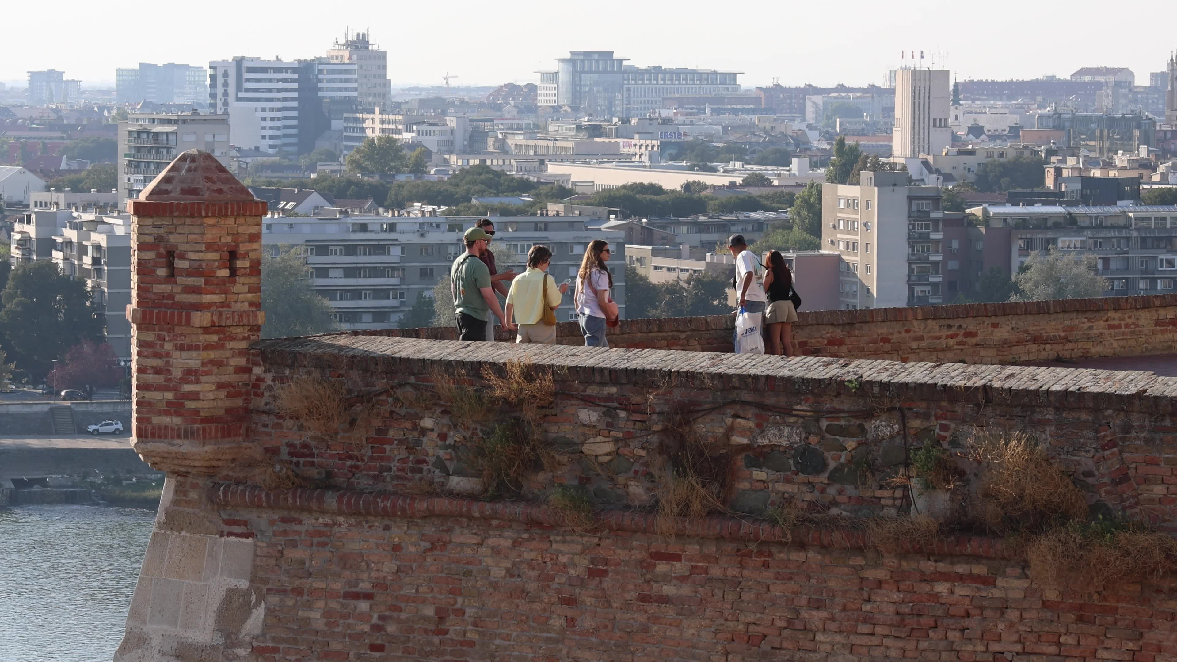 People Walking at Petrovaradin Fortress in Novi Sad, Serbia