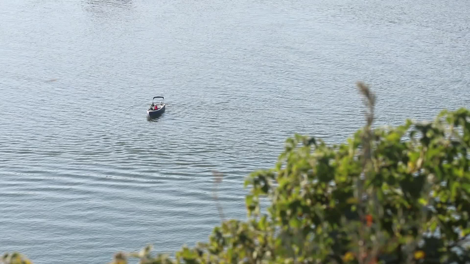 Motorboat with Passengers on the Danube