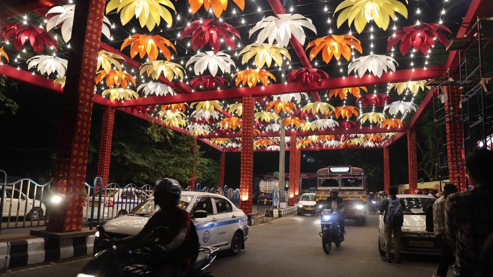 Illuminated For Durga Puja Celebrations In Kolkata,India
