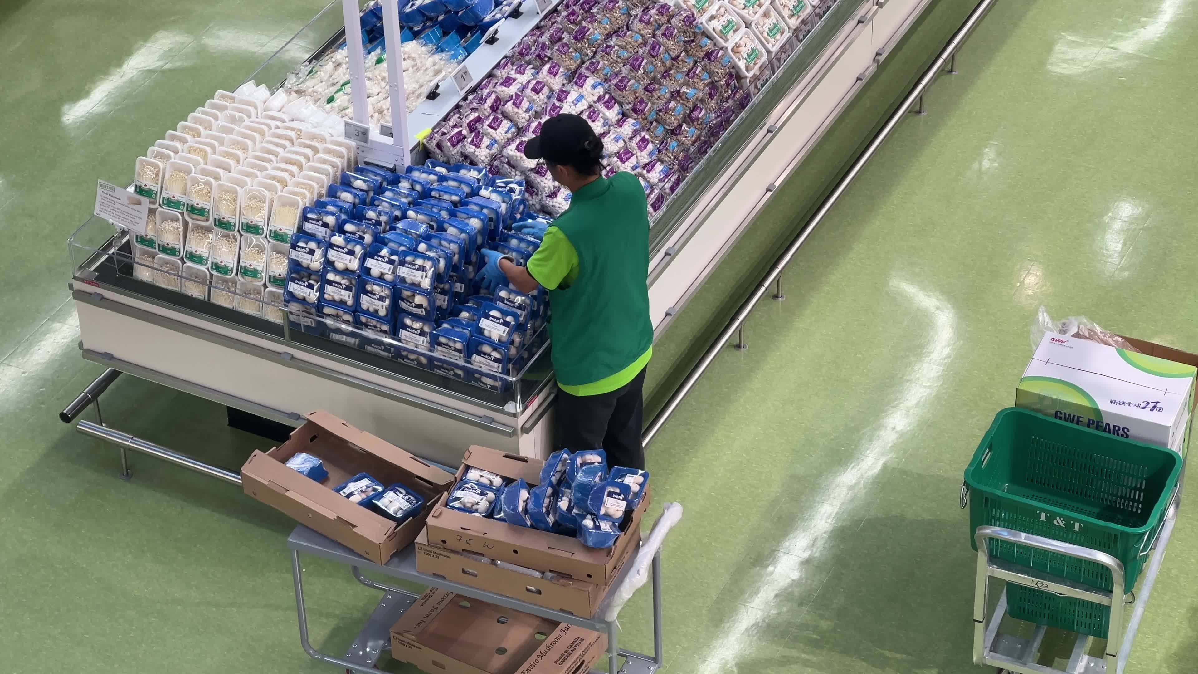 Preparations for the grand opening of a new grocery store in Toronto
