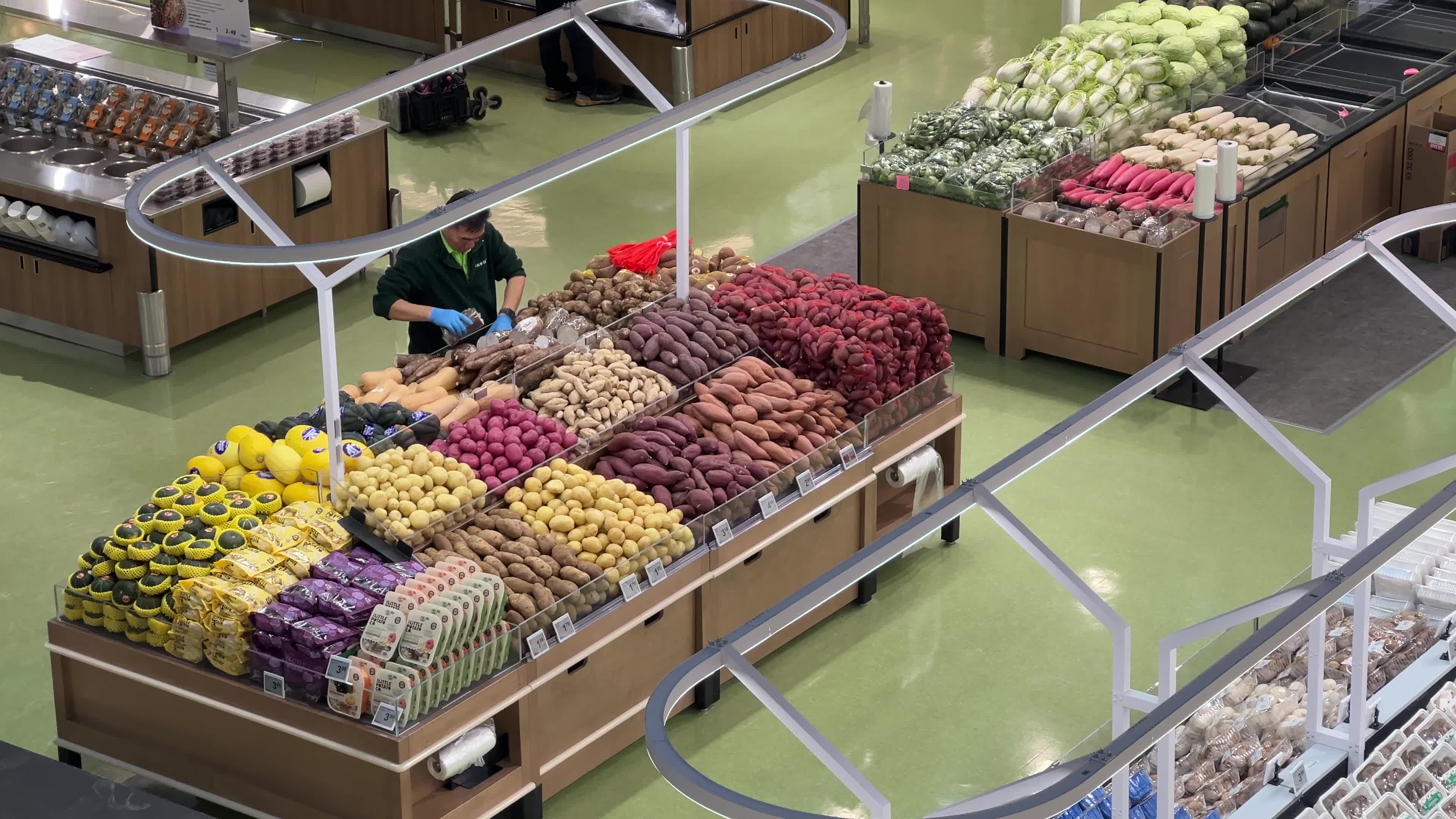 Preparations for the grand opening of a new grocery store in Toronto