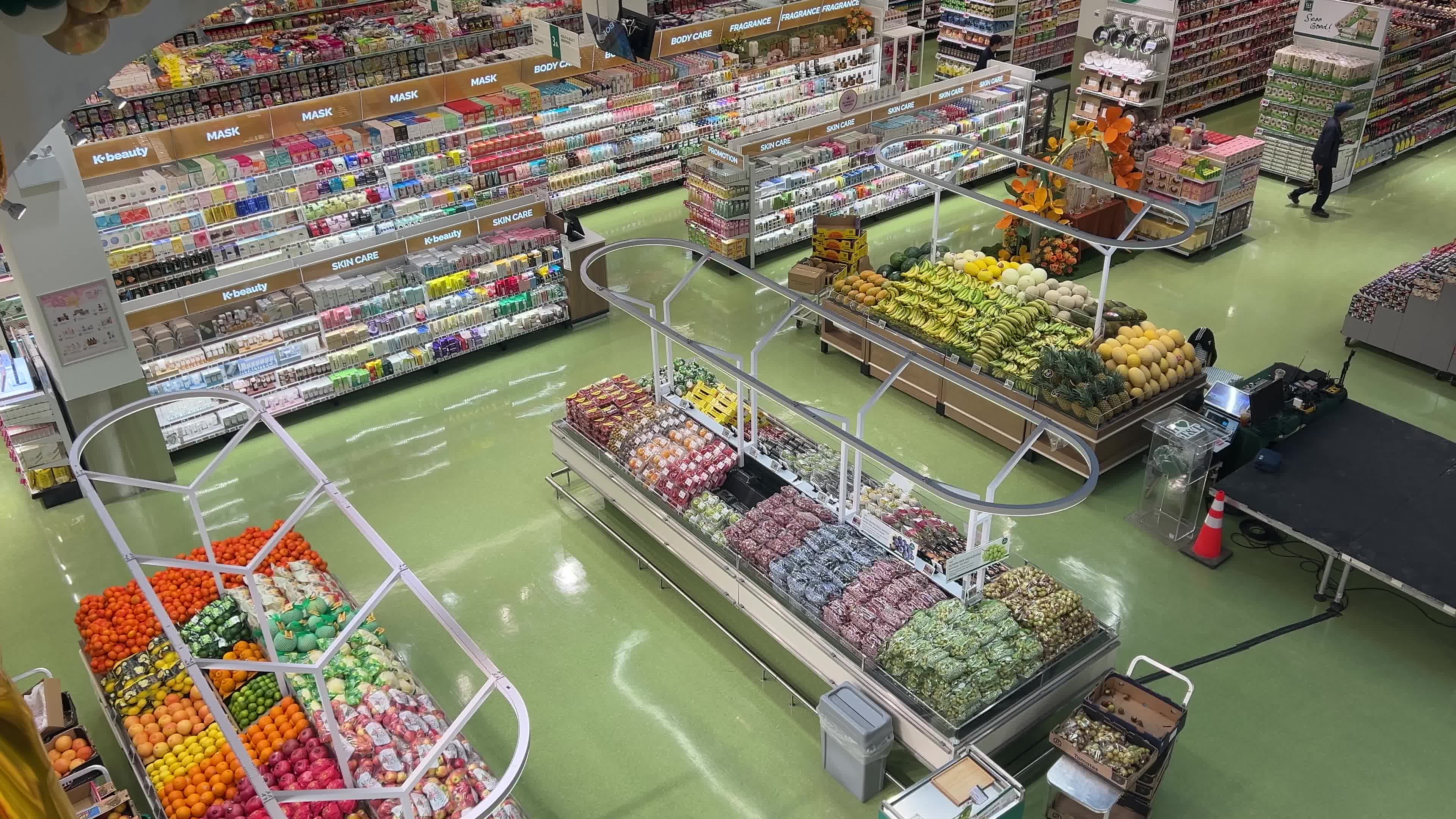 Preparations for the grand opening of a new grocery store in Toronto