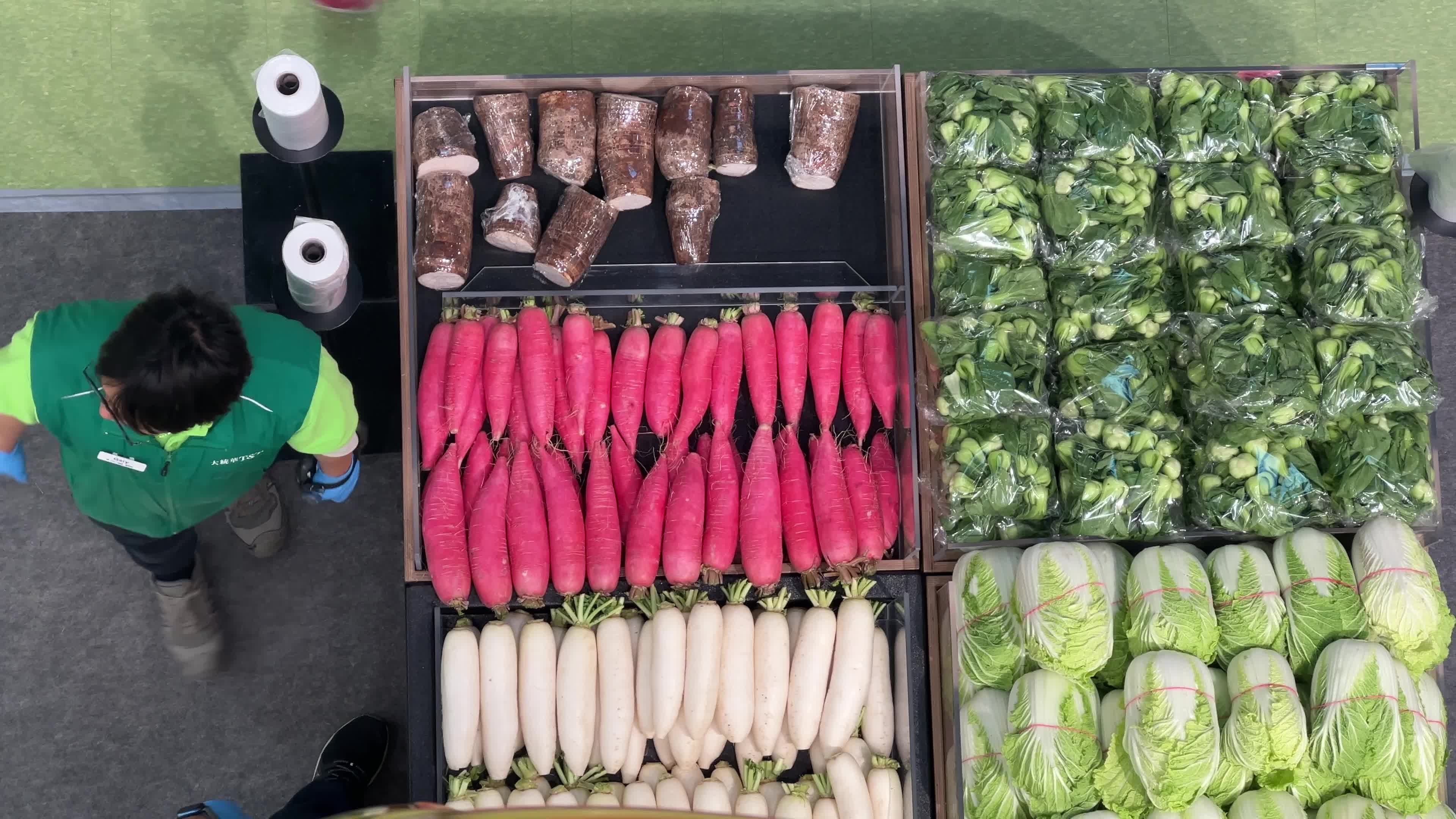 Preparations for the grand opening of a new grocery store in Toronto