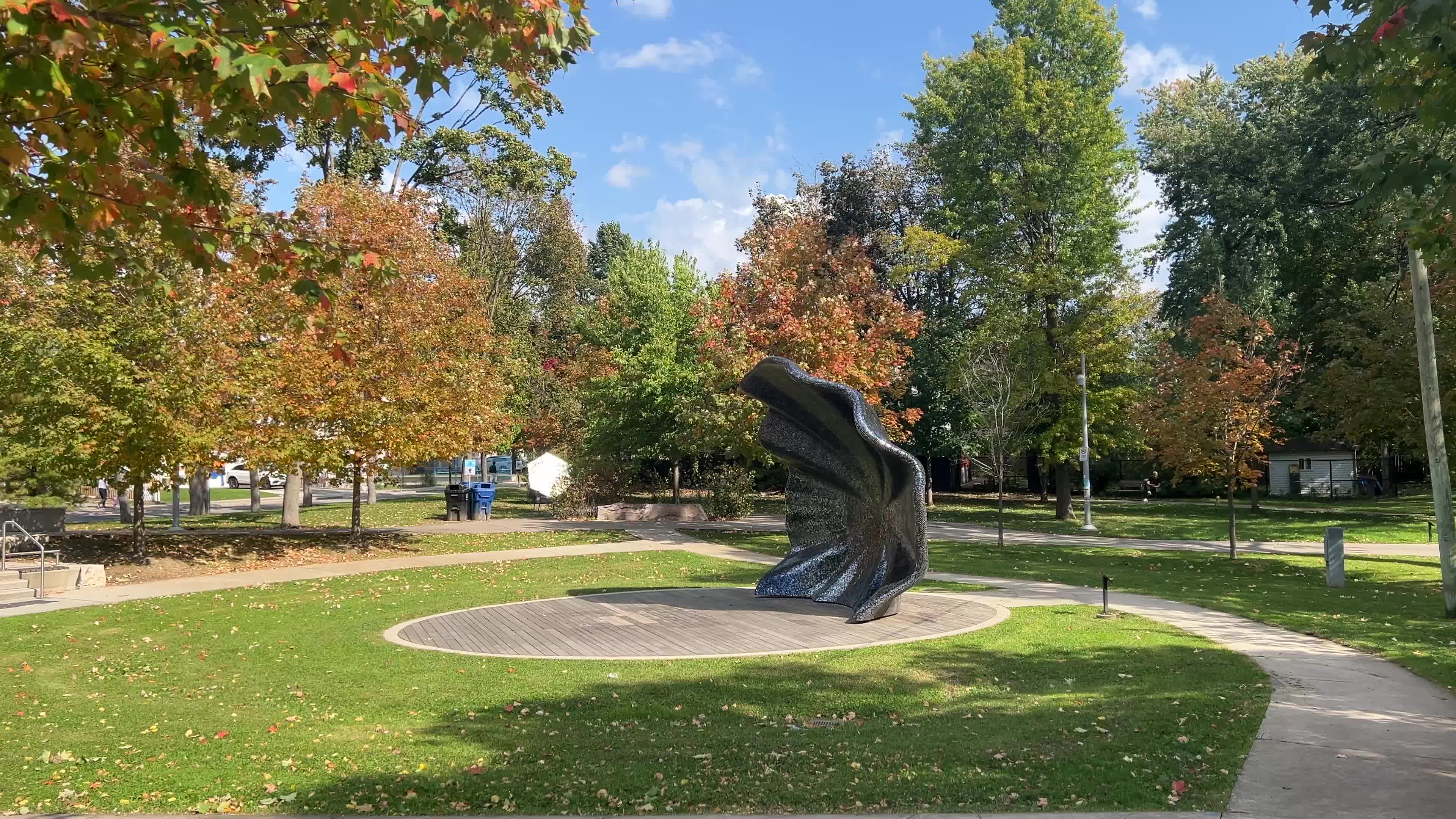 Leaves begin to change color during the autumn in Toronto