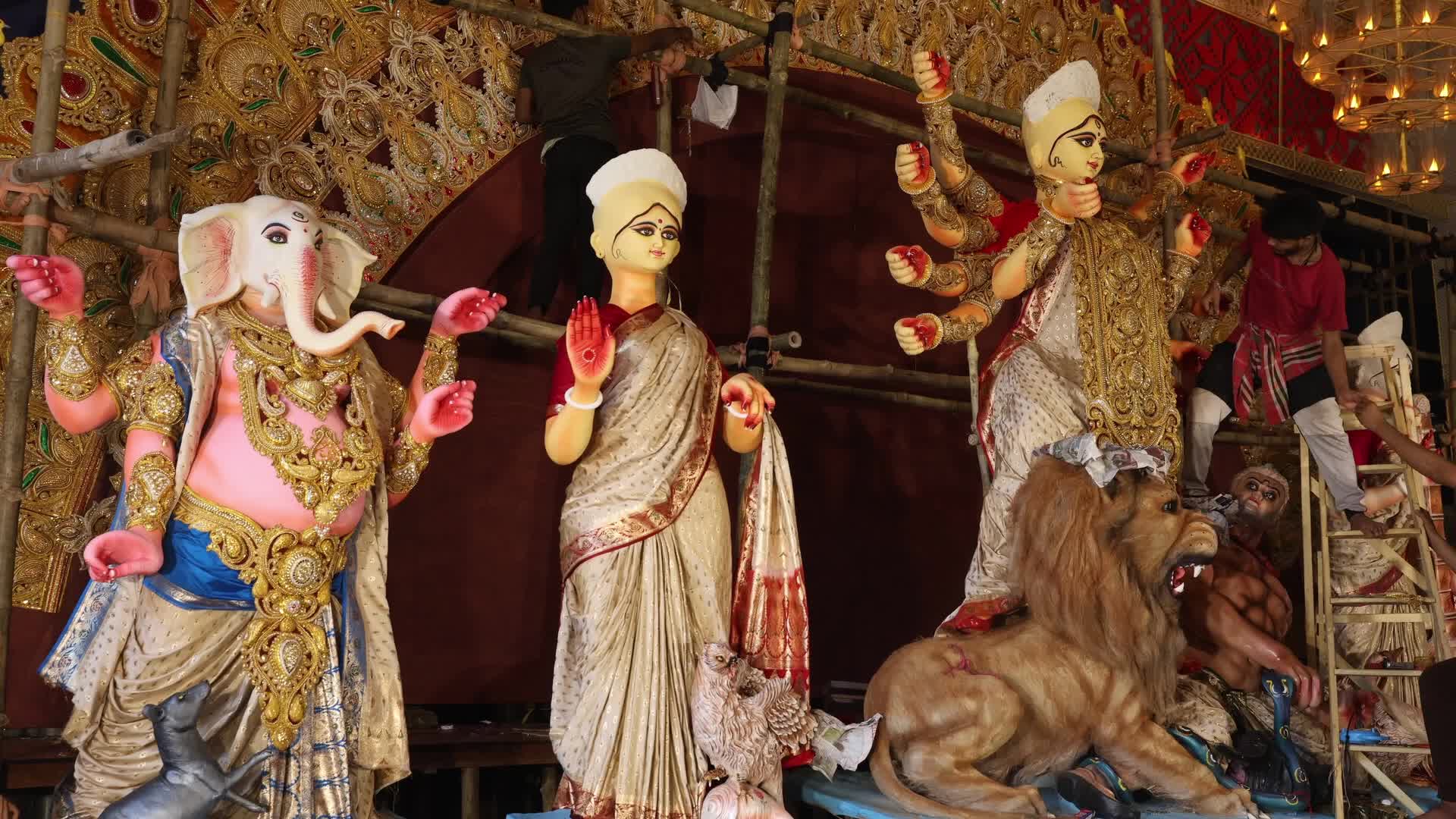 Preparation For Durga Puja Festival In Kolkata,India