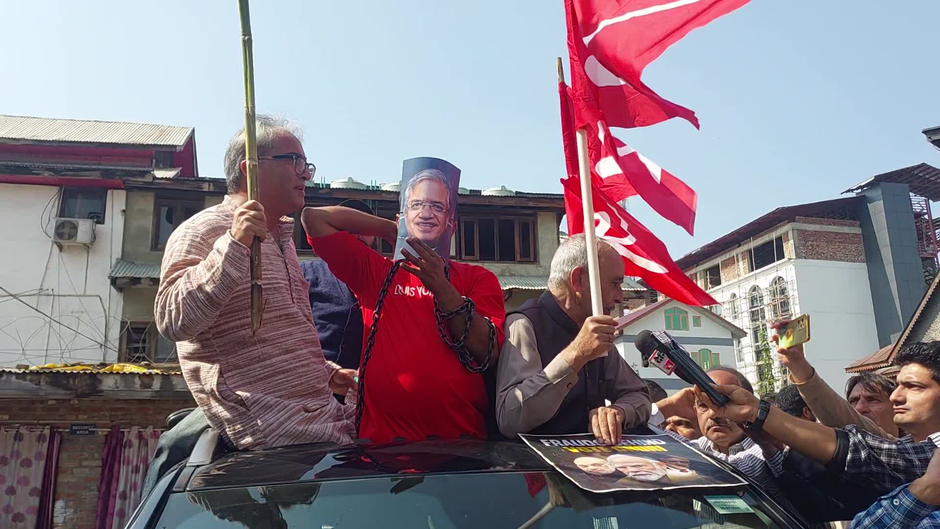 Protest against the Chief Election Commissioner of India in Kashmir