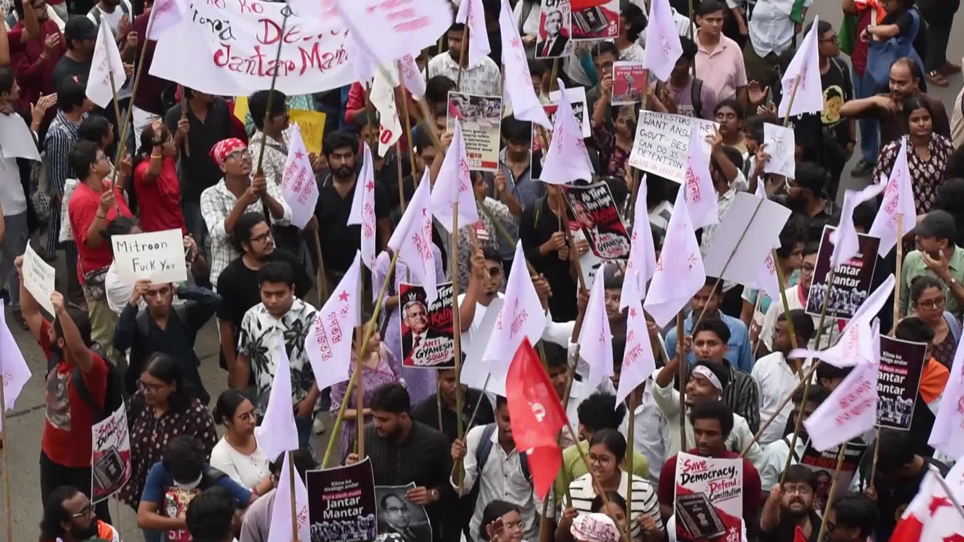 Student Activists Protest Against Chief Election Commissioner in Kolkata, India