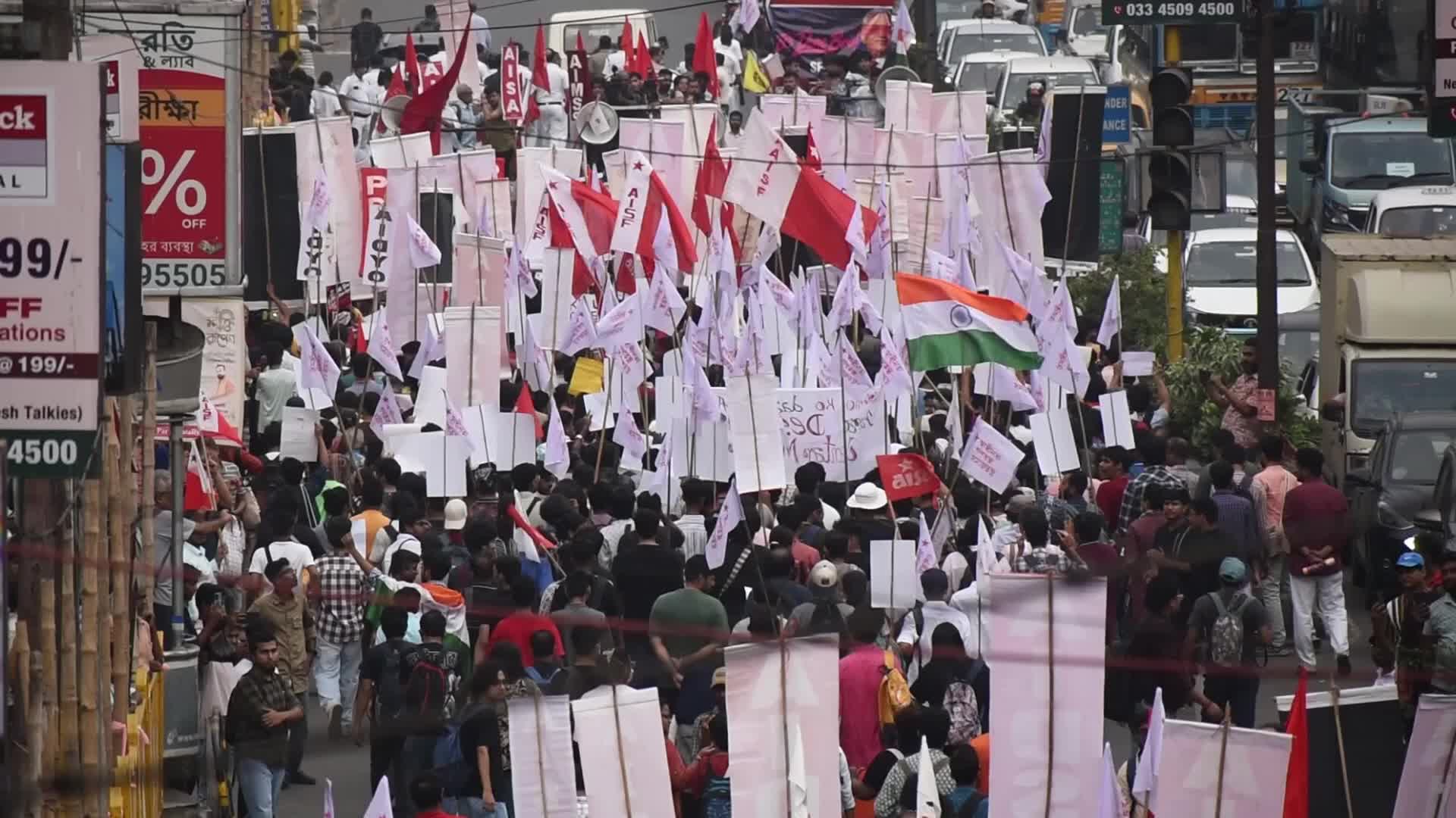 Student Activists Protest Against Chief Election Commissioner in Kolkata, India