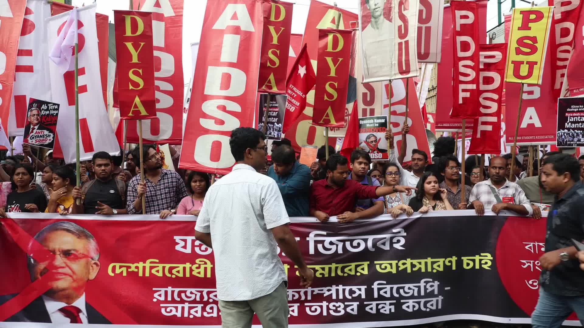 Leftist Student Organisations Protest In Kolkata, India