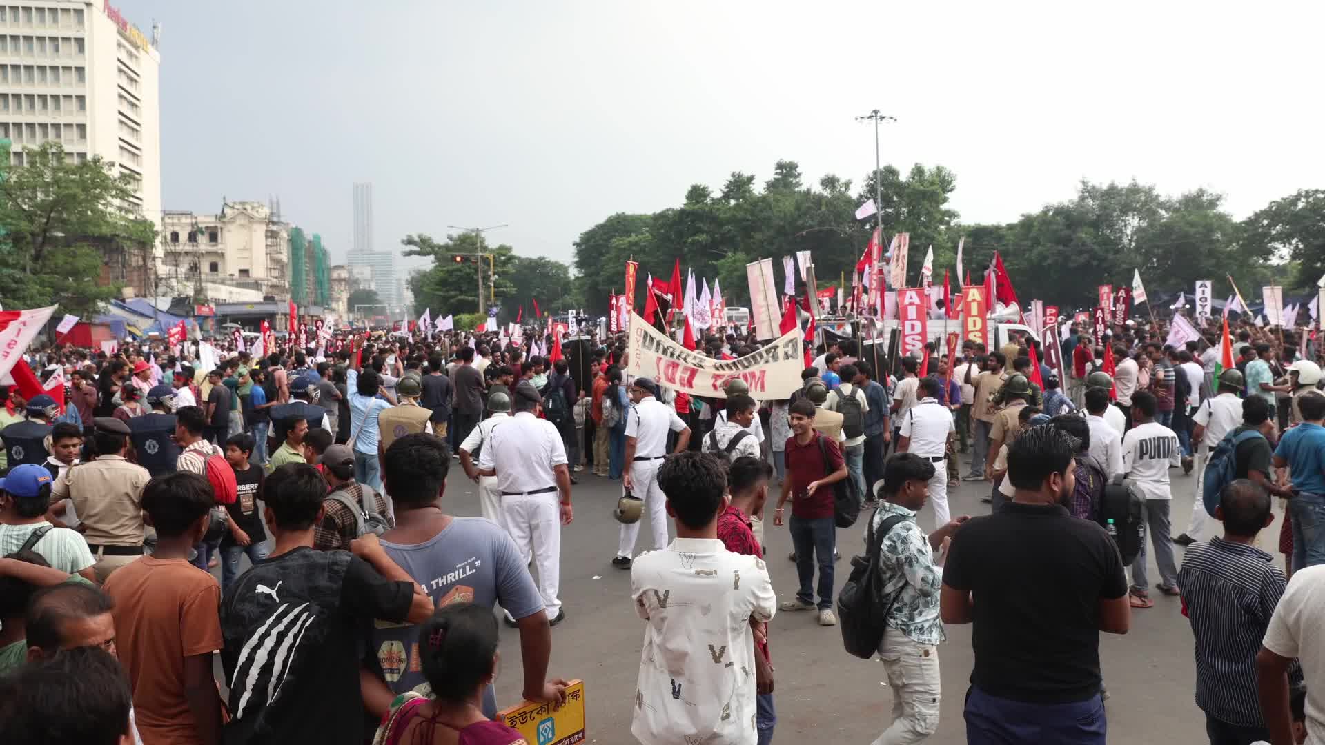 Leftist Student Organisations Protest In Kolkata, India