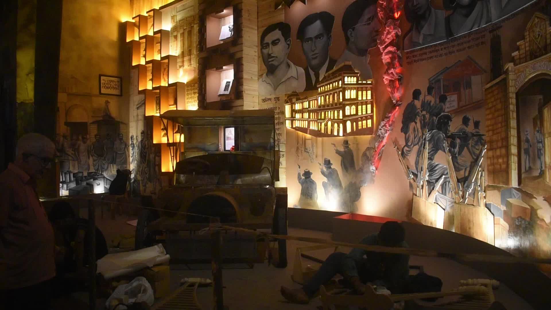 Durga Idol Depicted as Bharat Mata at Freedom Fighters-Themed Durga Puja Pandal in Kolkata, India