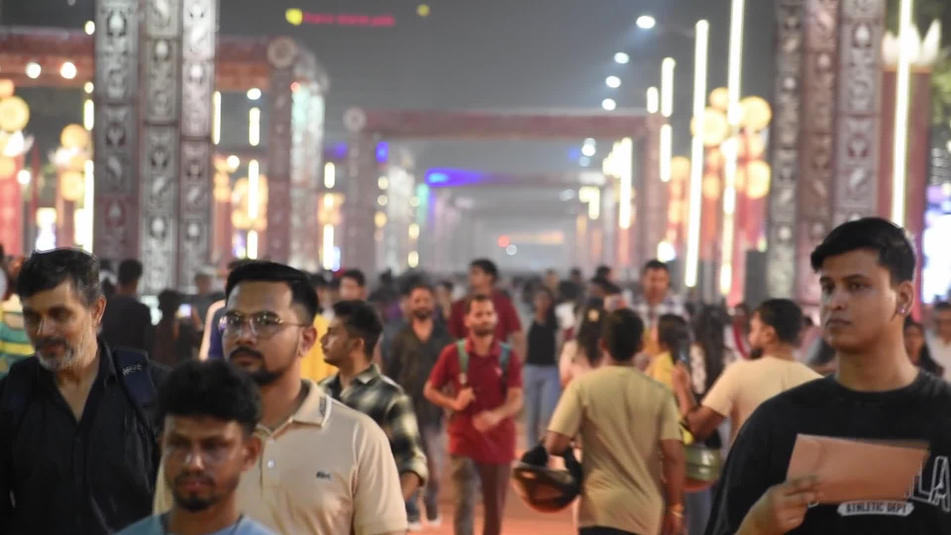A street is decorated with decorative lights ahead of Durga Puja celebrations in Kolkata - 10/10/2026