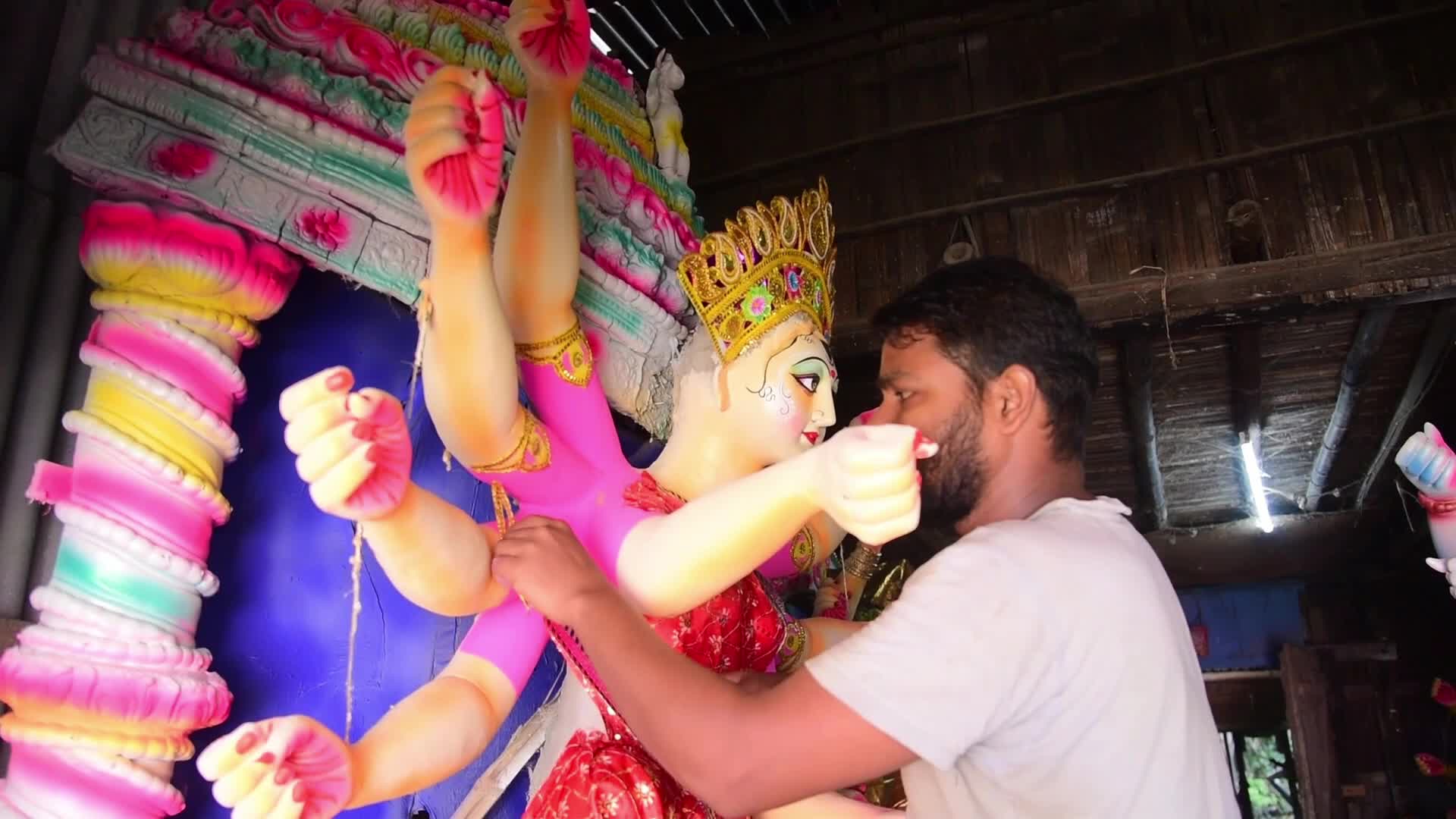 Preparation Of Durga Puja Festival in India