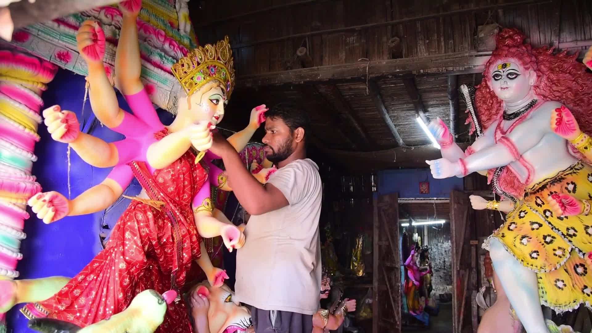 Preparation Of Durga Puja Festival in India