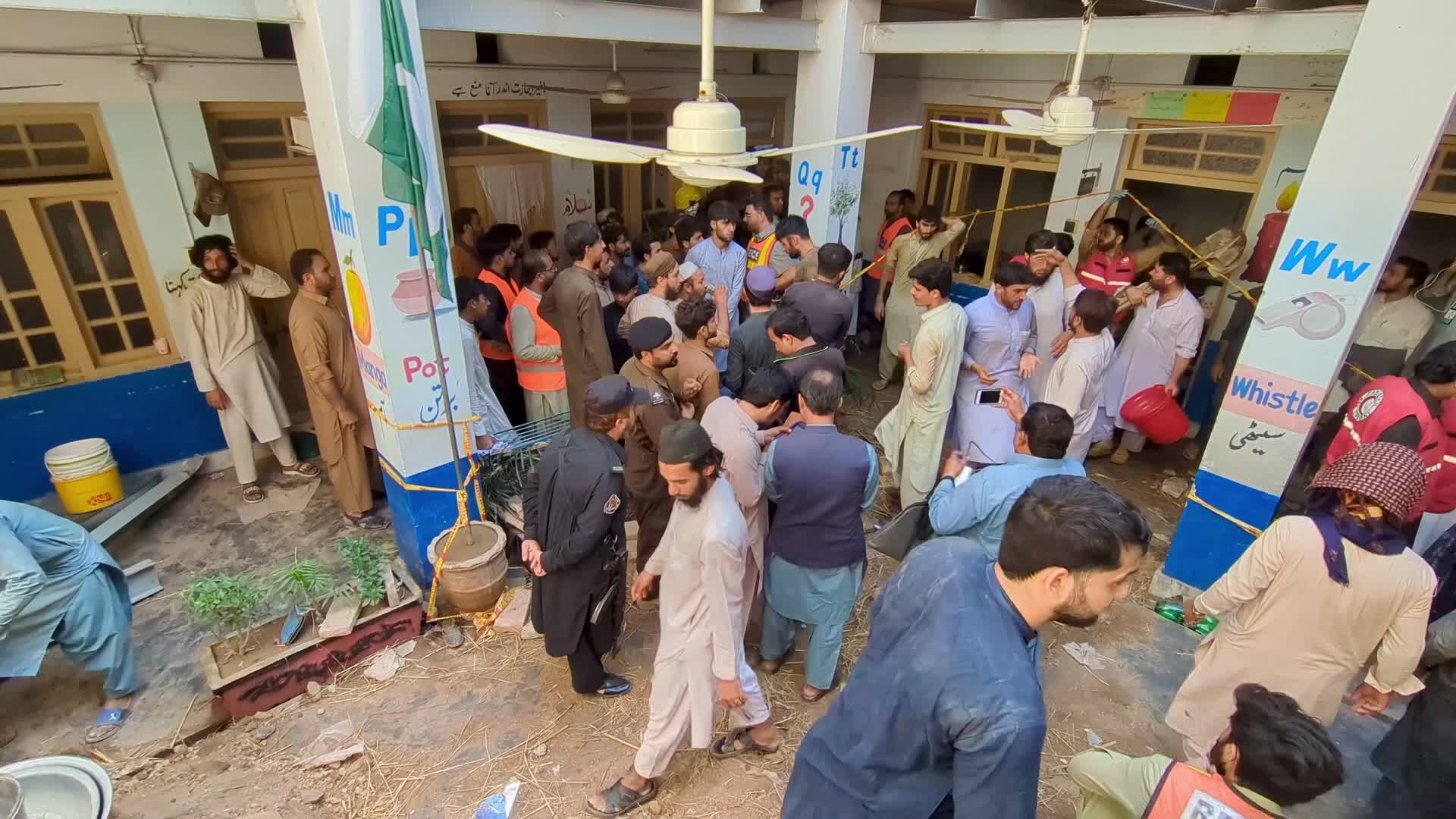 At least 27 schoolchildren klled in classroom roof collapse in Peshawar