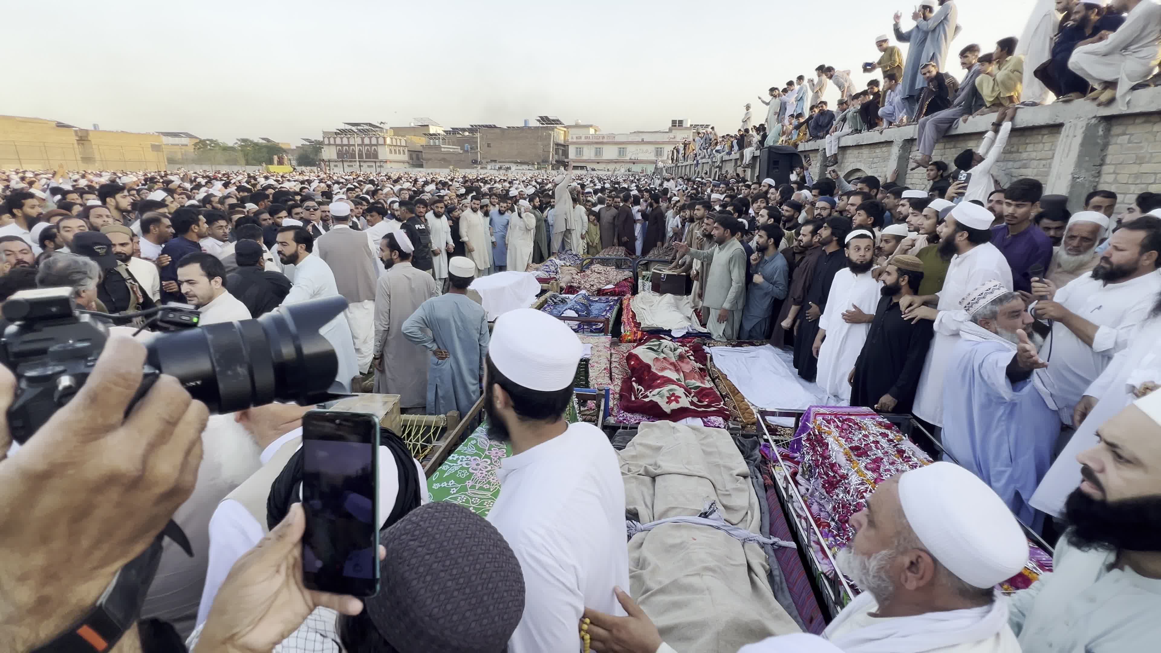 Dozens of children killed in private school roof collapse in Peshawar