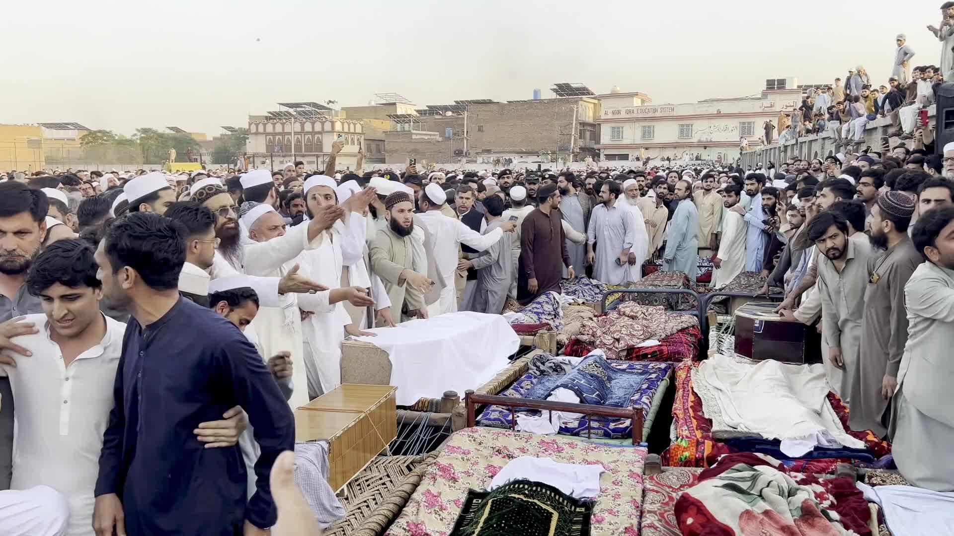 Dozens of children killed in private school roof collapse in Peshawar