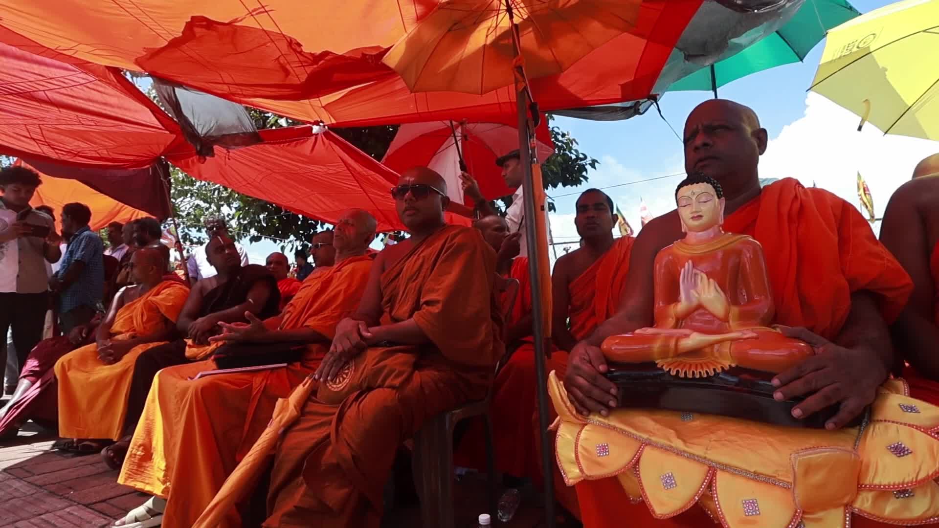 Colombo Protest: Monks Chant Pirith Before Dismantling Camp Near Presidential Secretariat