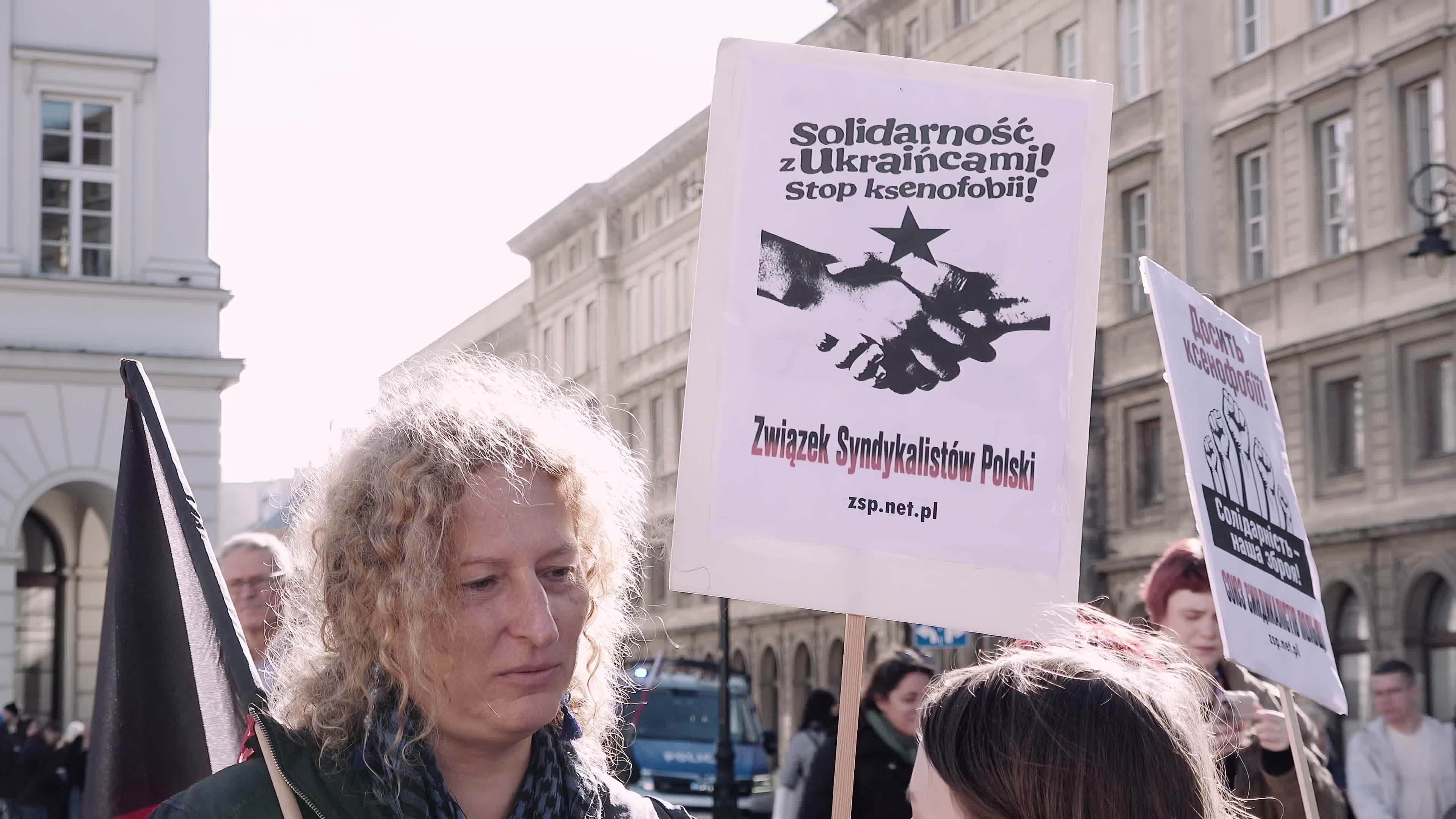 Poles rally in solidarity with Ukrainians in Warsaw
