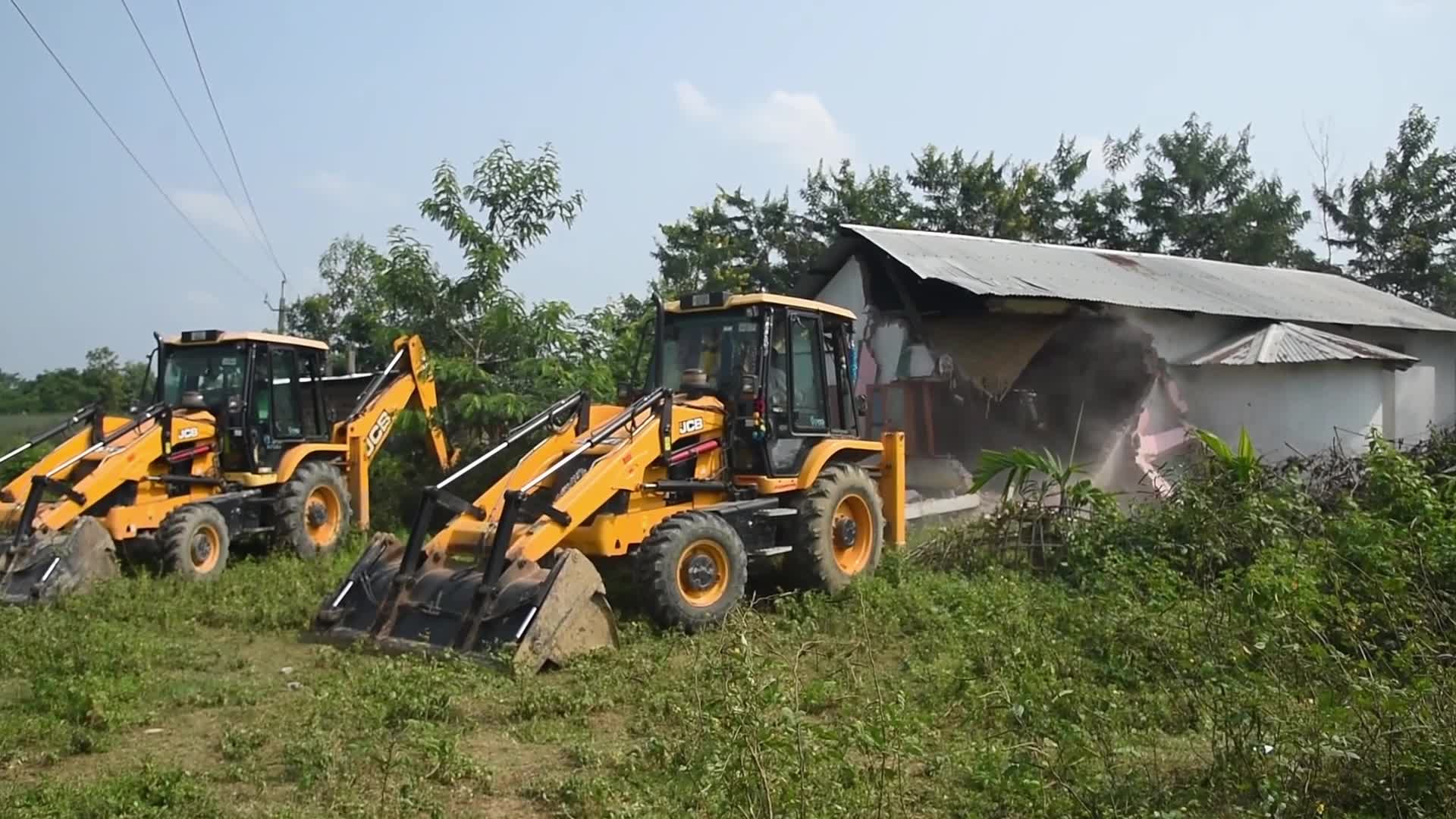 Eviction Drive at Borpani Reserved Forest in Assam , India