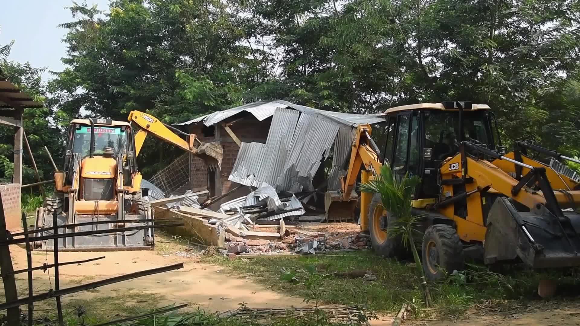 Eviction Drive at Borpani Reserved Forest in Assam , India
