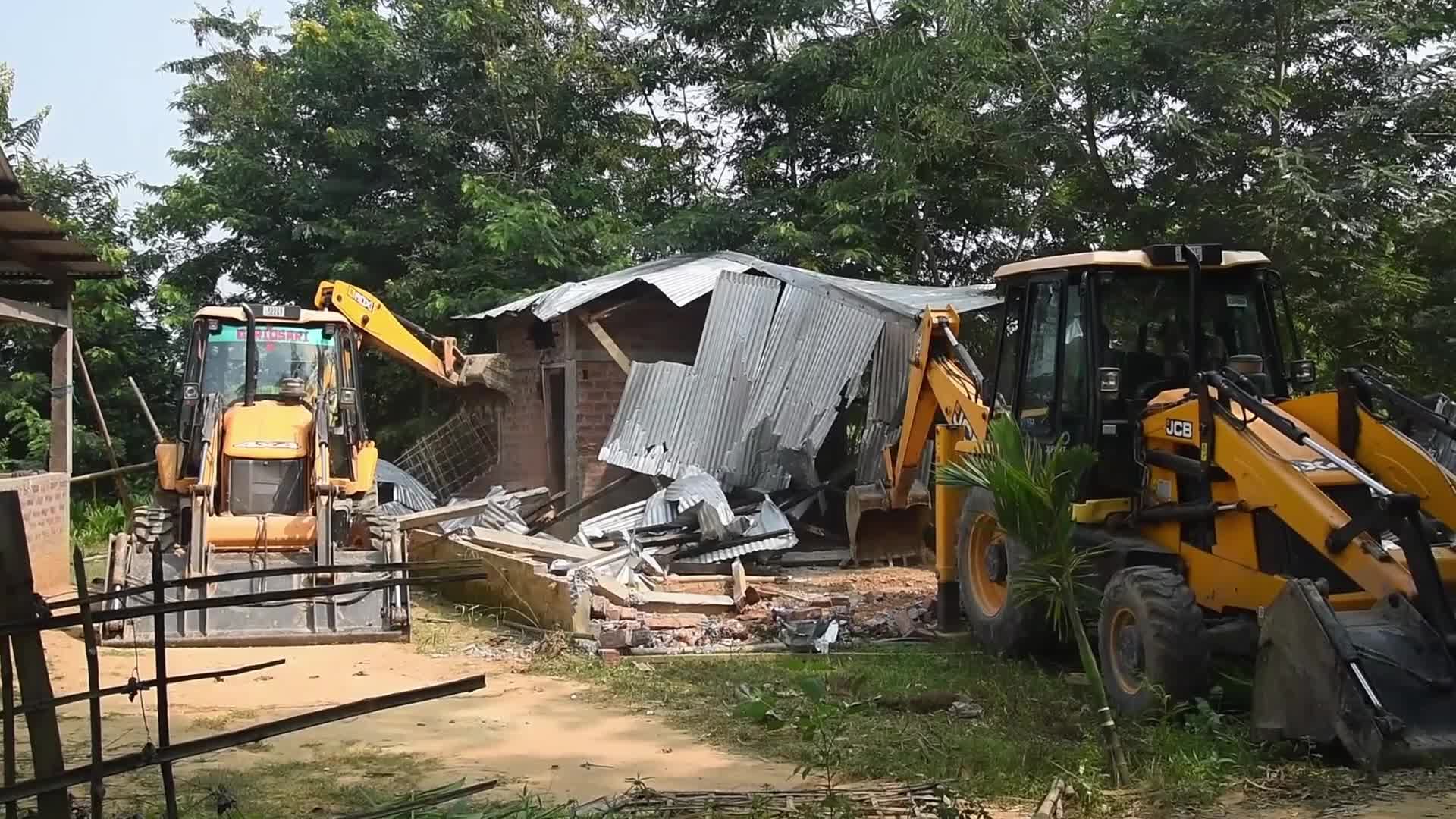 Eviction Drive at Borpani Reserved Forest in Assam , India