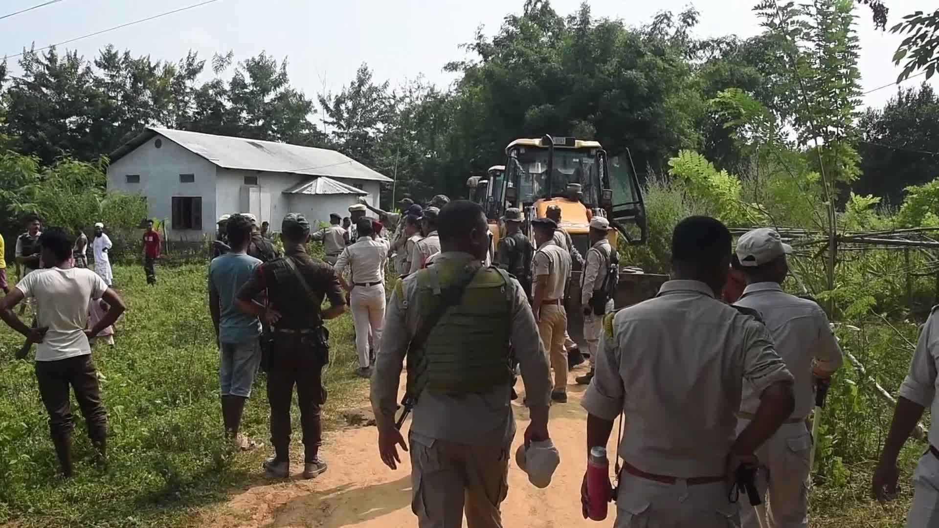 Eviction Drive at Borpani Reserved Forest in Assam , India