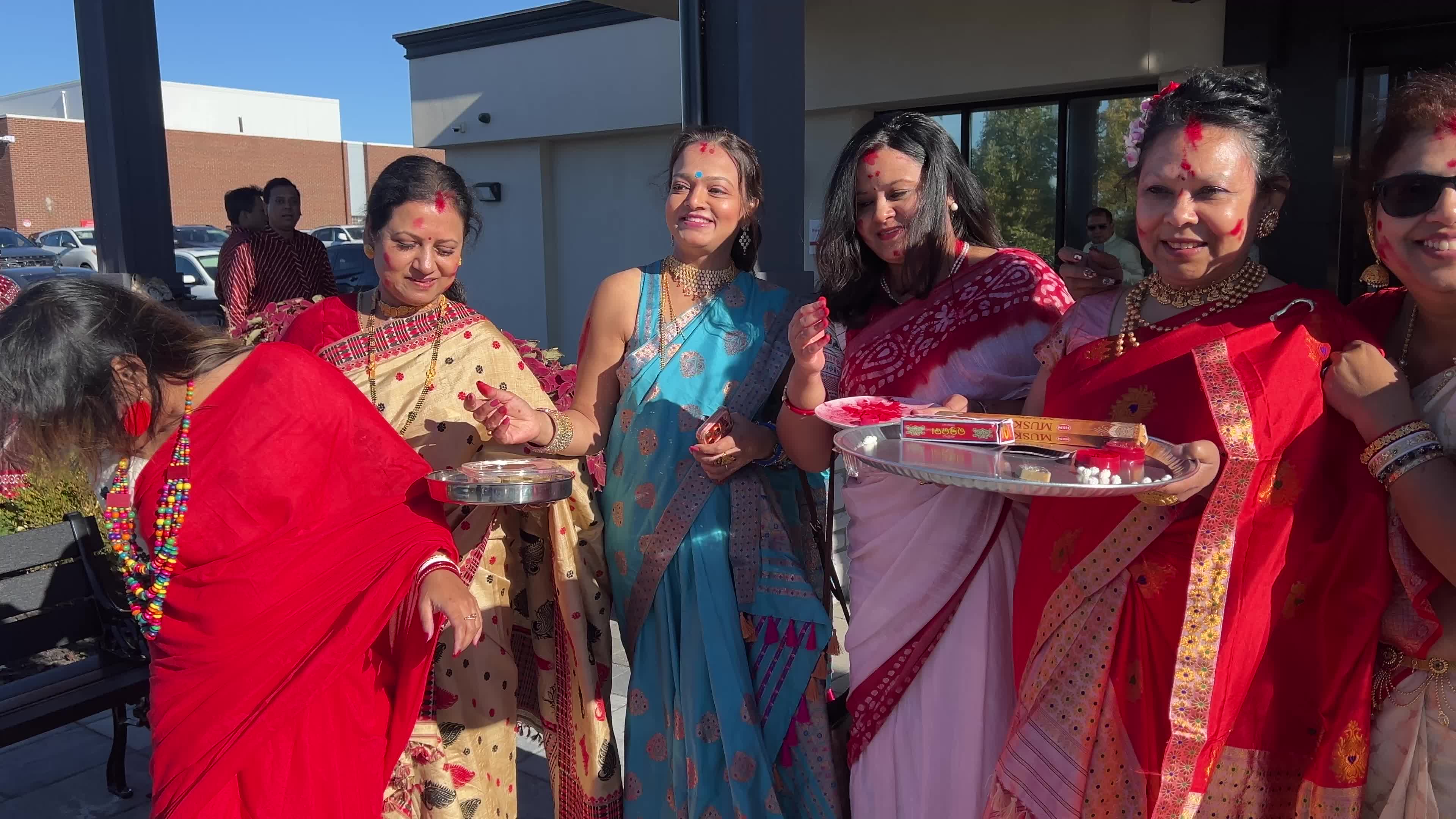 Bengali Hindu women perform Sindur Khela during Vijayadashami
