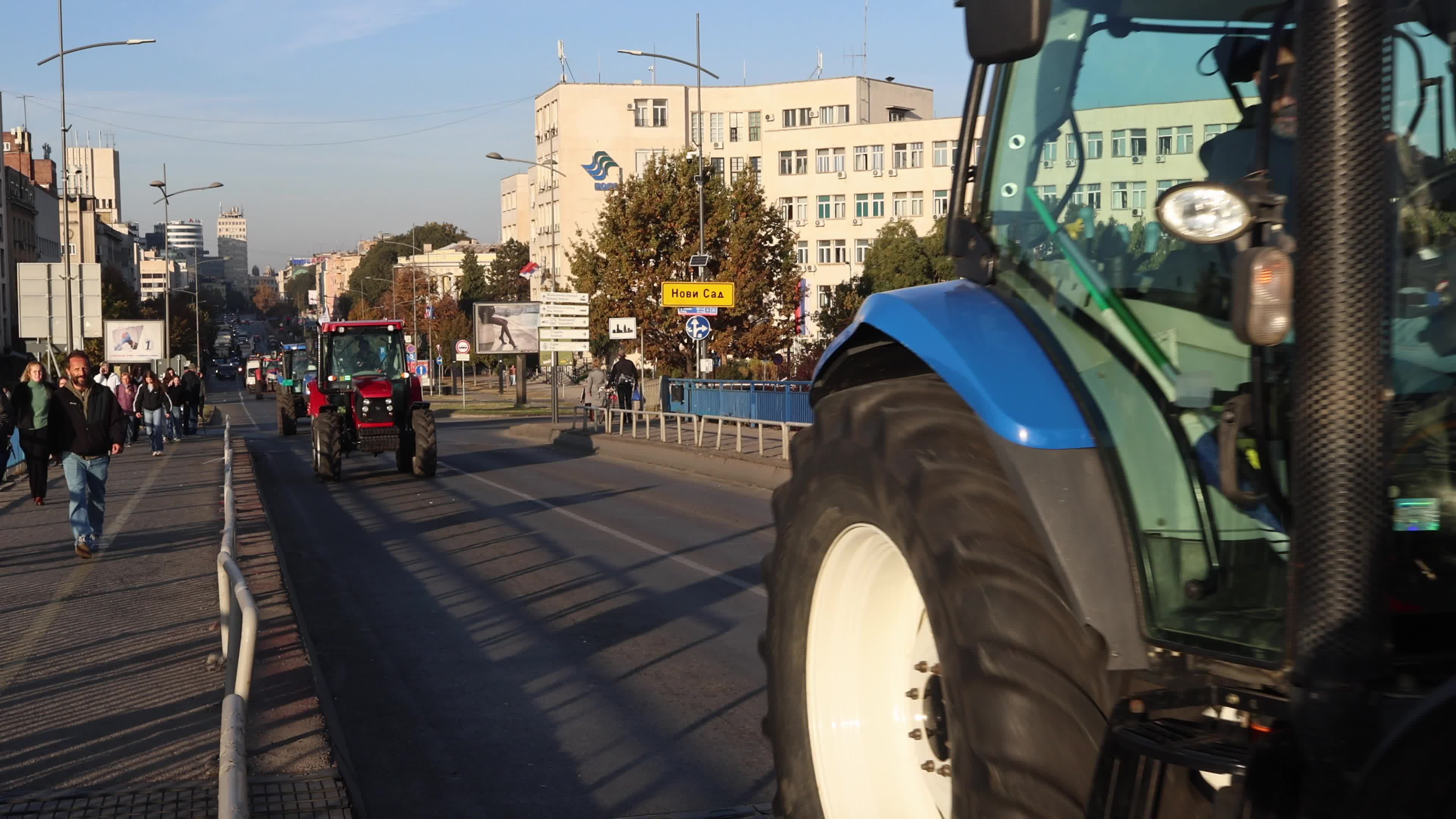Tractors Follow Students to Belgrade Rally
