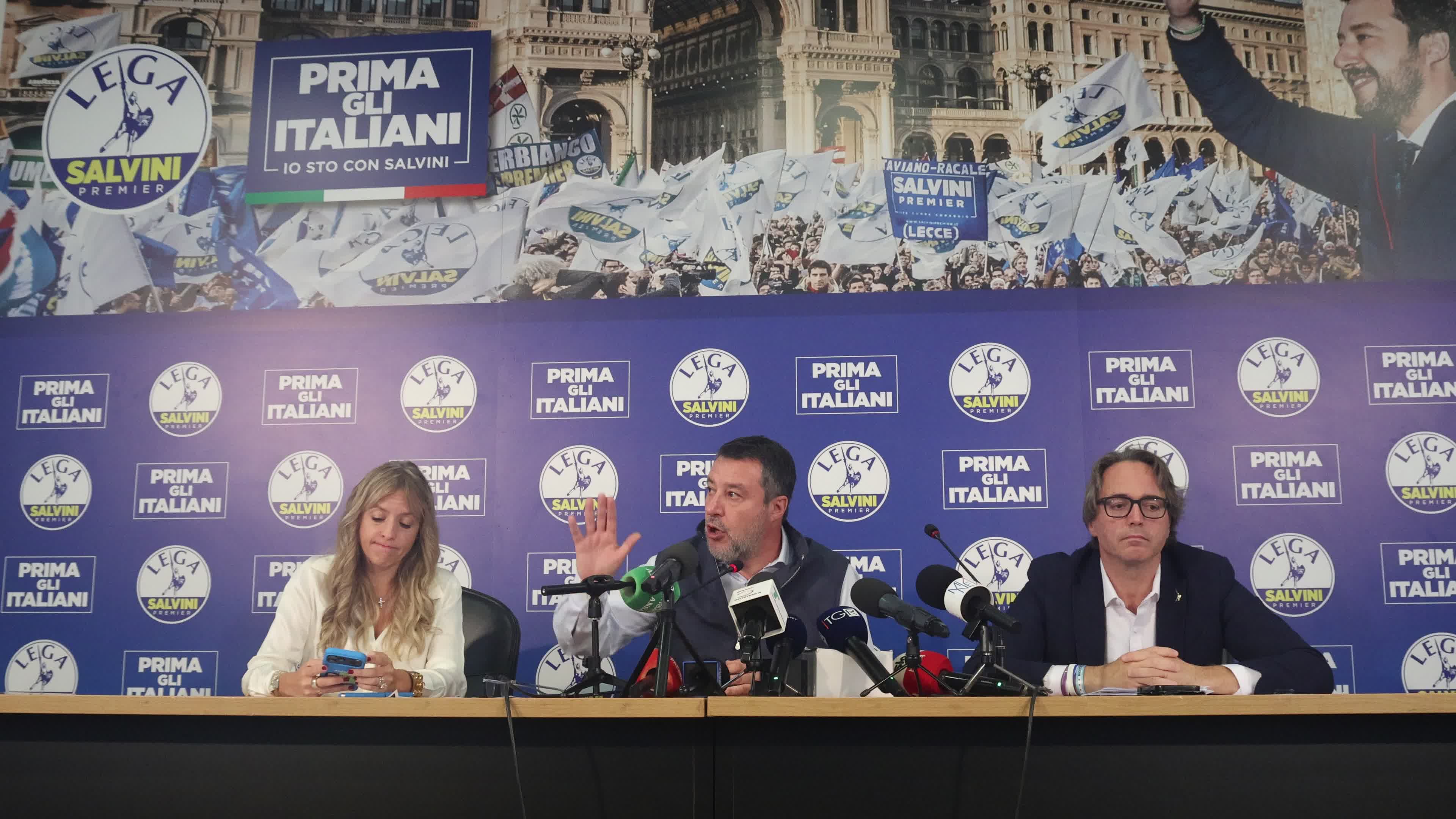 The Lega press conference to present the new bill on citizenship and the anti-Maranza provision