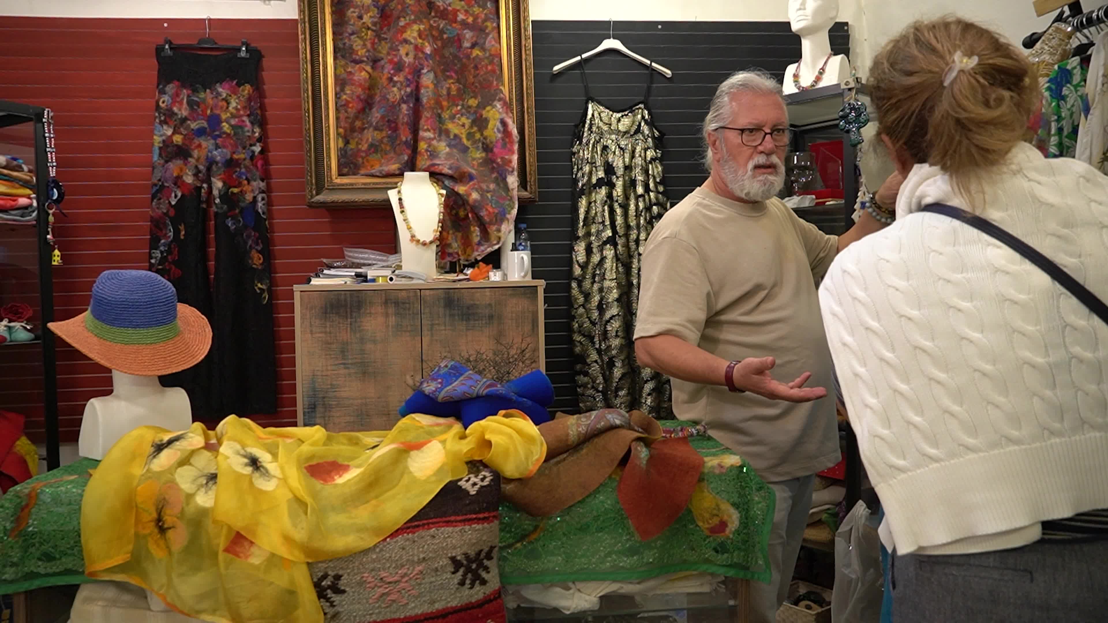Felt Artist Creating Traditional Handcrafted Textiles in Workshop and Shop