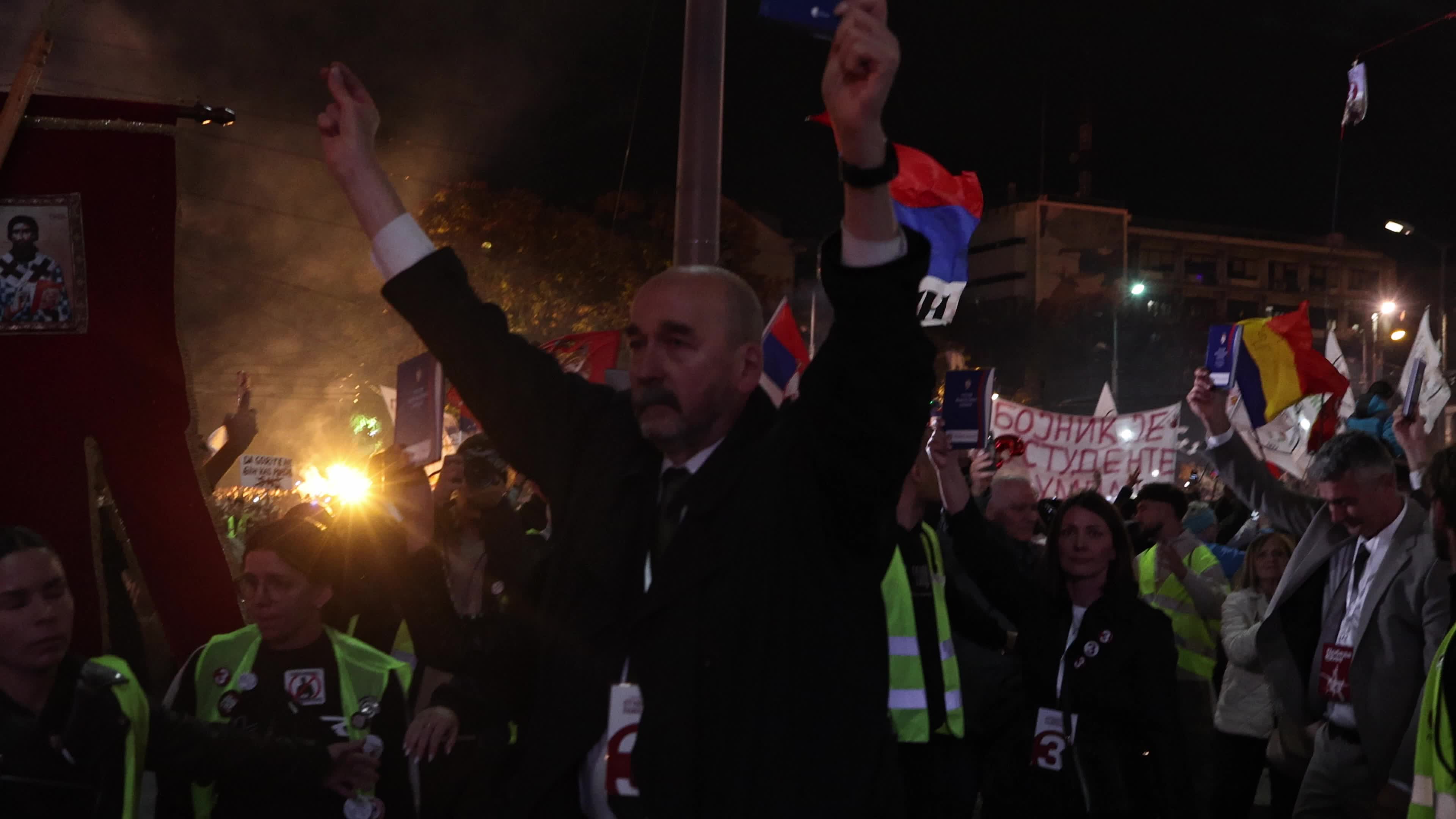 Student List Campaign Rally at Slavija Square in Belgrade, Serbia