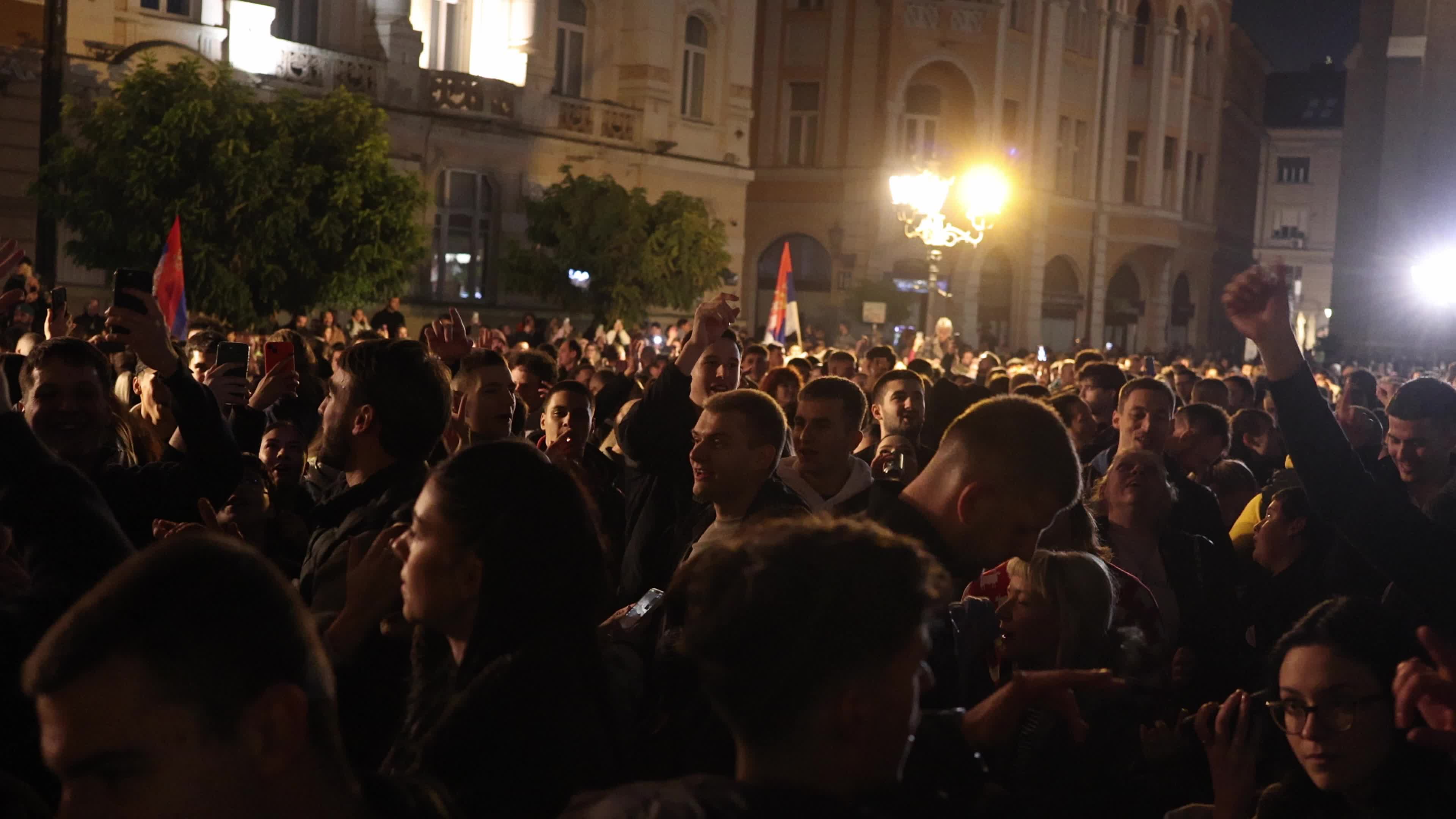 Celebration of Student List No. 3’s Victory in Serbian Parliamentary Elections in Novi Sad